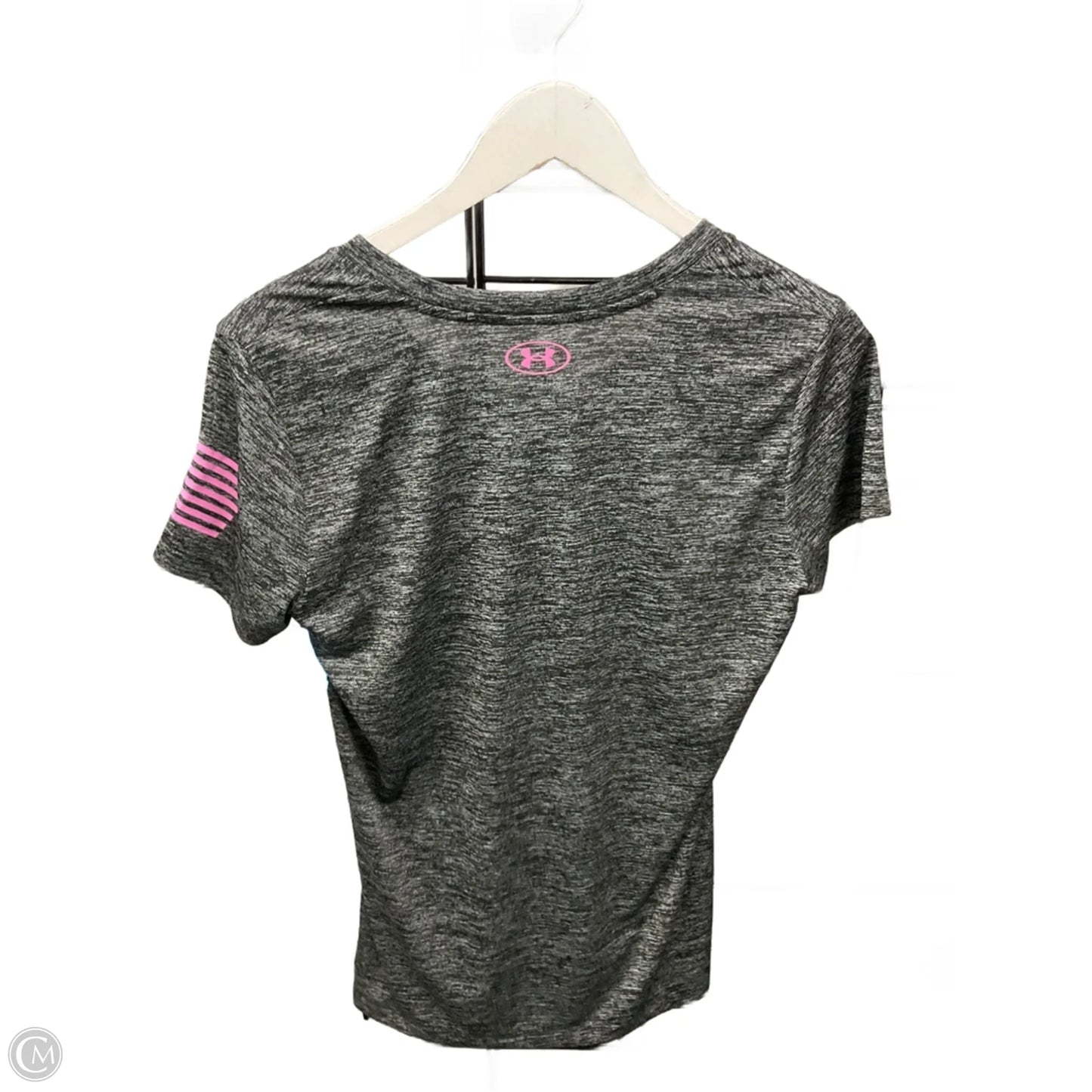 Athletic Top Short Sleeve By Under Armour In Grey, Size: S