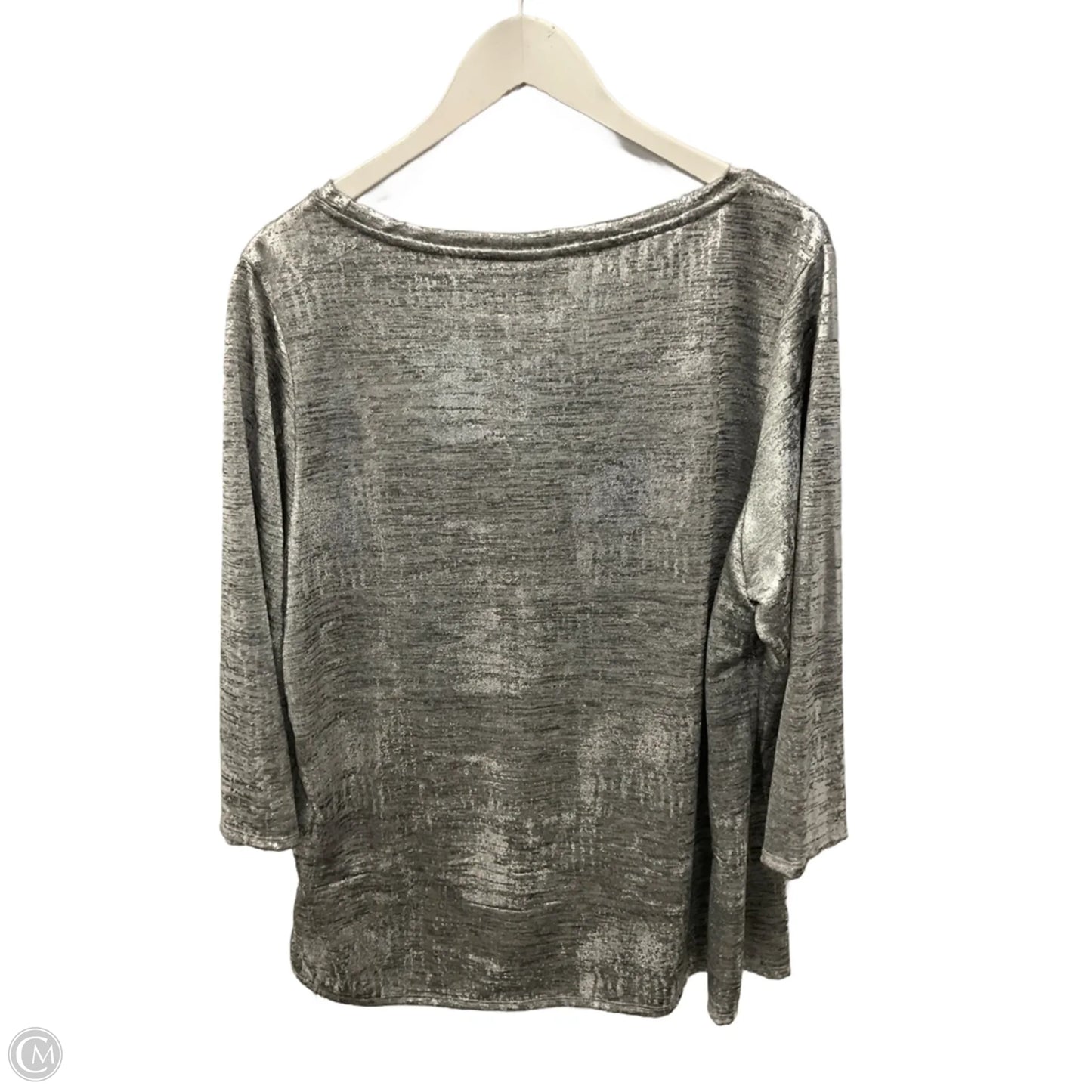 Top Short Sleeve By Ruby Rd In Silver, Size: 1x