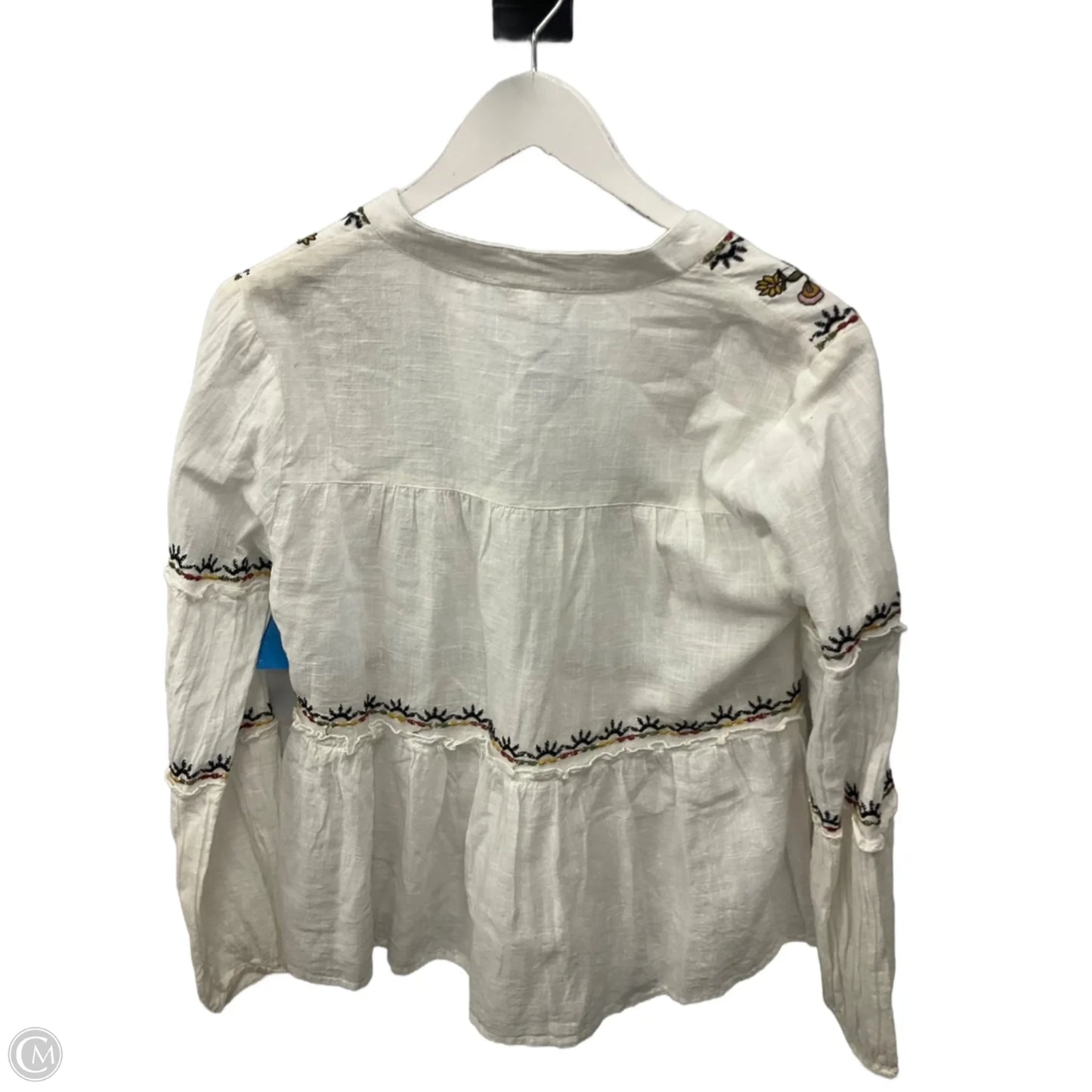 Top Long Sleeve By Rebellion In White, Size: M