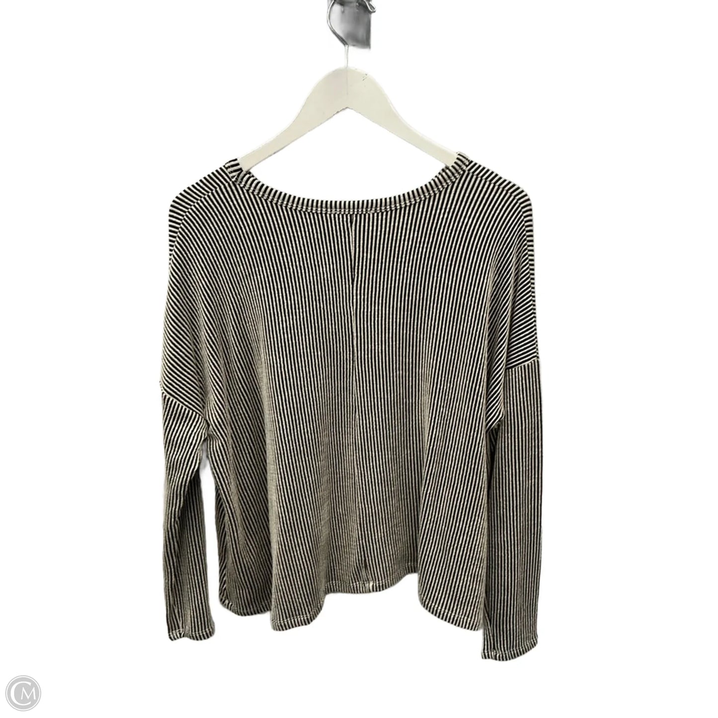Top Long Sleeve By Zenana In Striped Pattern, Size: L