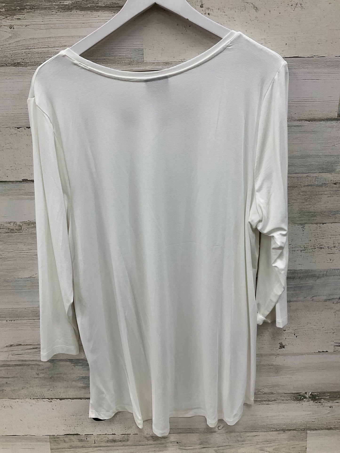 Top 3/4 Sleeve By Jm Collections In White, Size: 2x