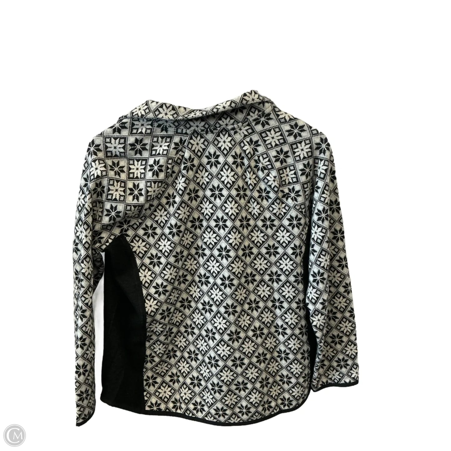 Athletic Sweatshirt Collar By Talbots In Black & White, Size: M