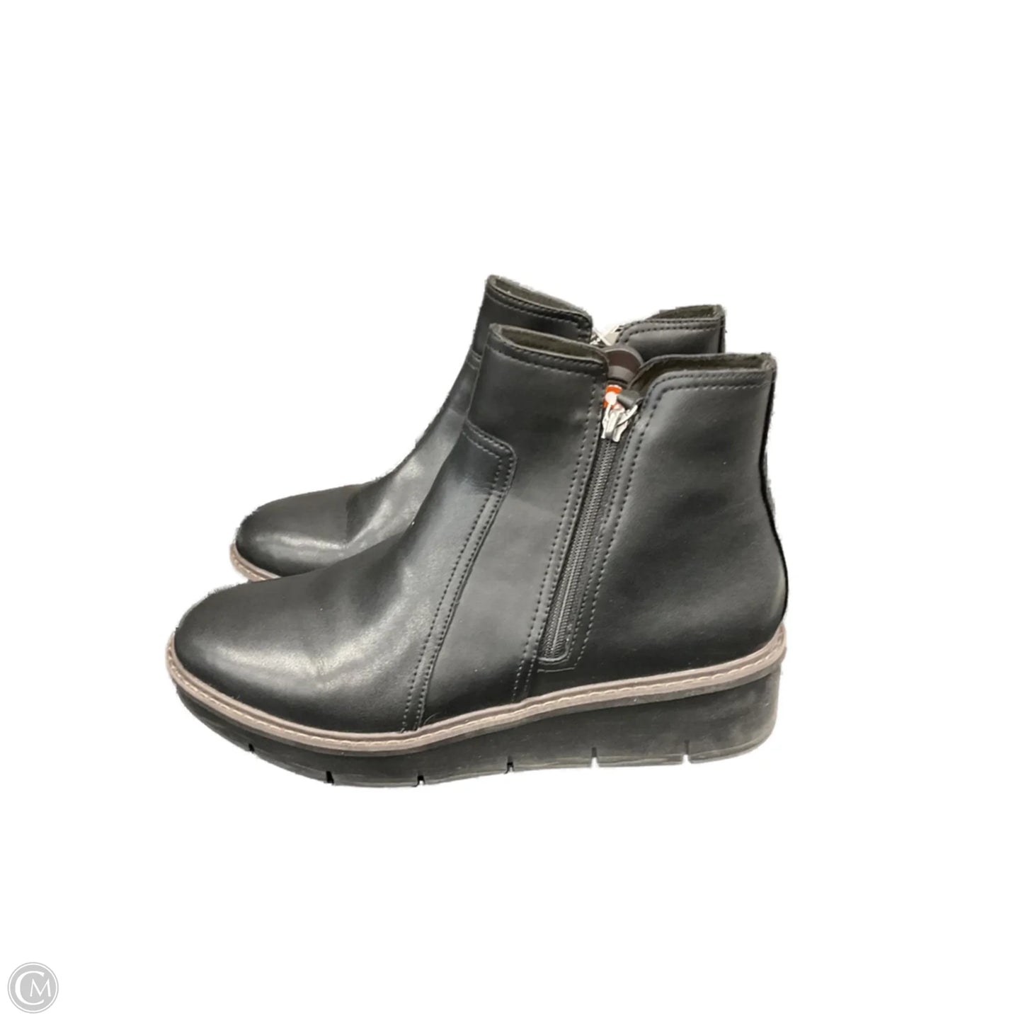 Boots Ankle Flats By Clarks In Black, Size: 11