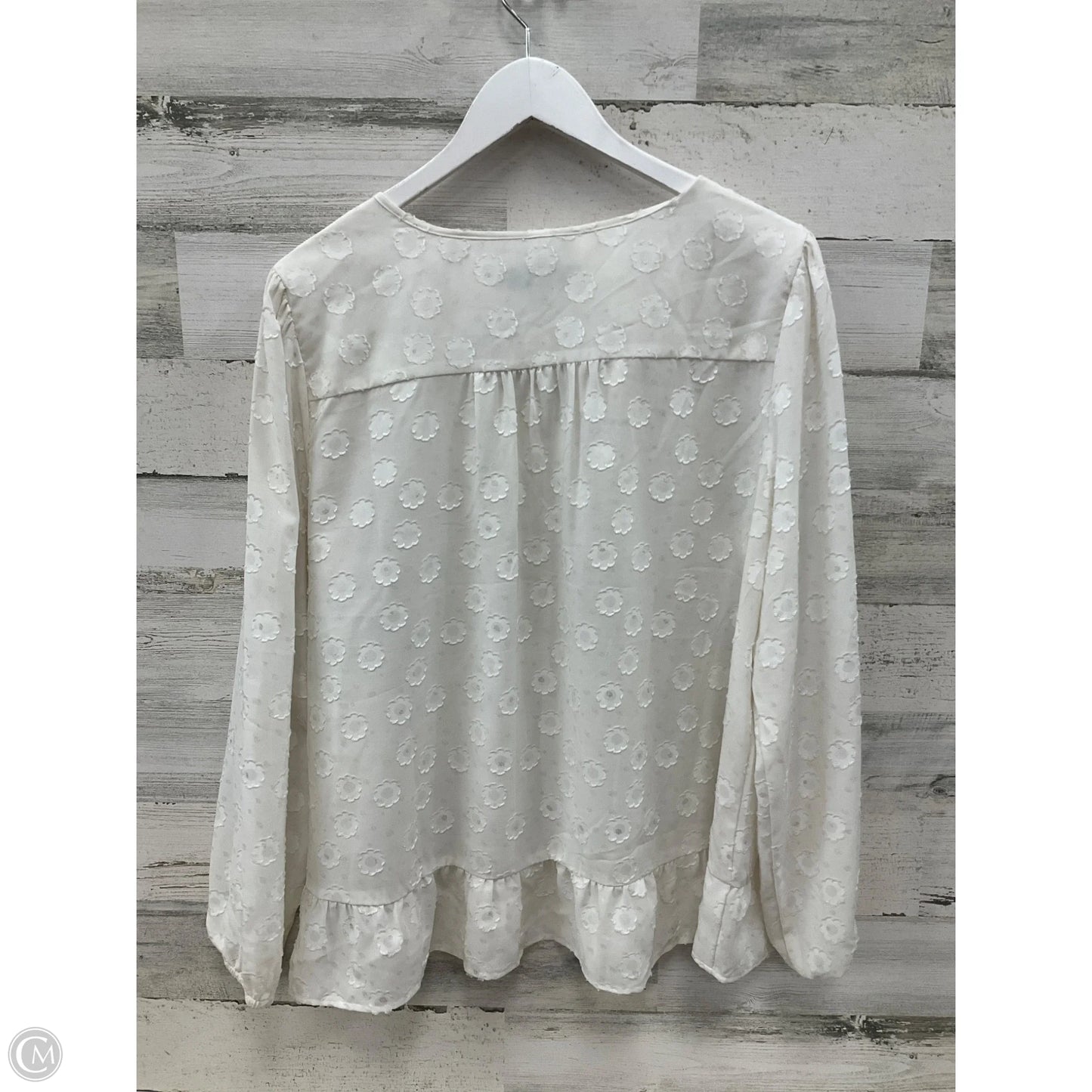 Top Long Sleeve By Loft In Ivory, Size: Xl