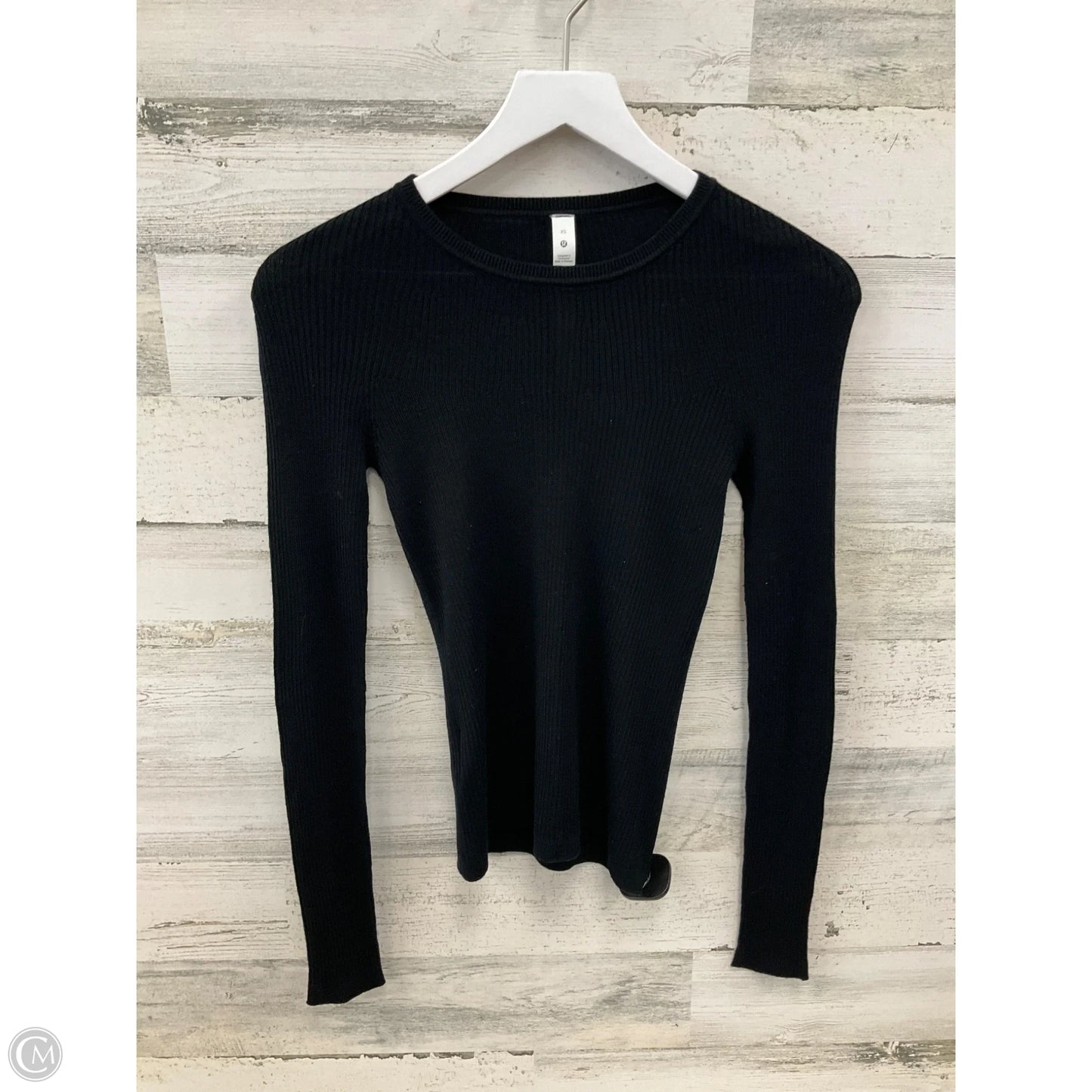 Athletic Top Long Sleeve Crewneck By Lululemon In Black, Size: Xs
