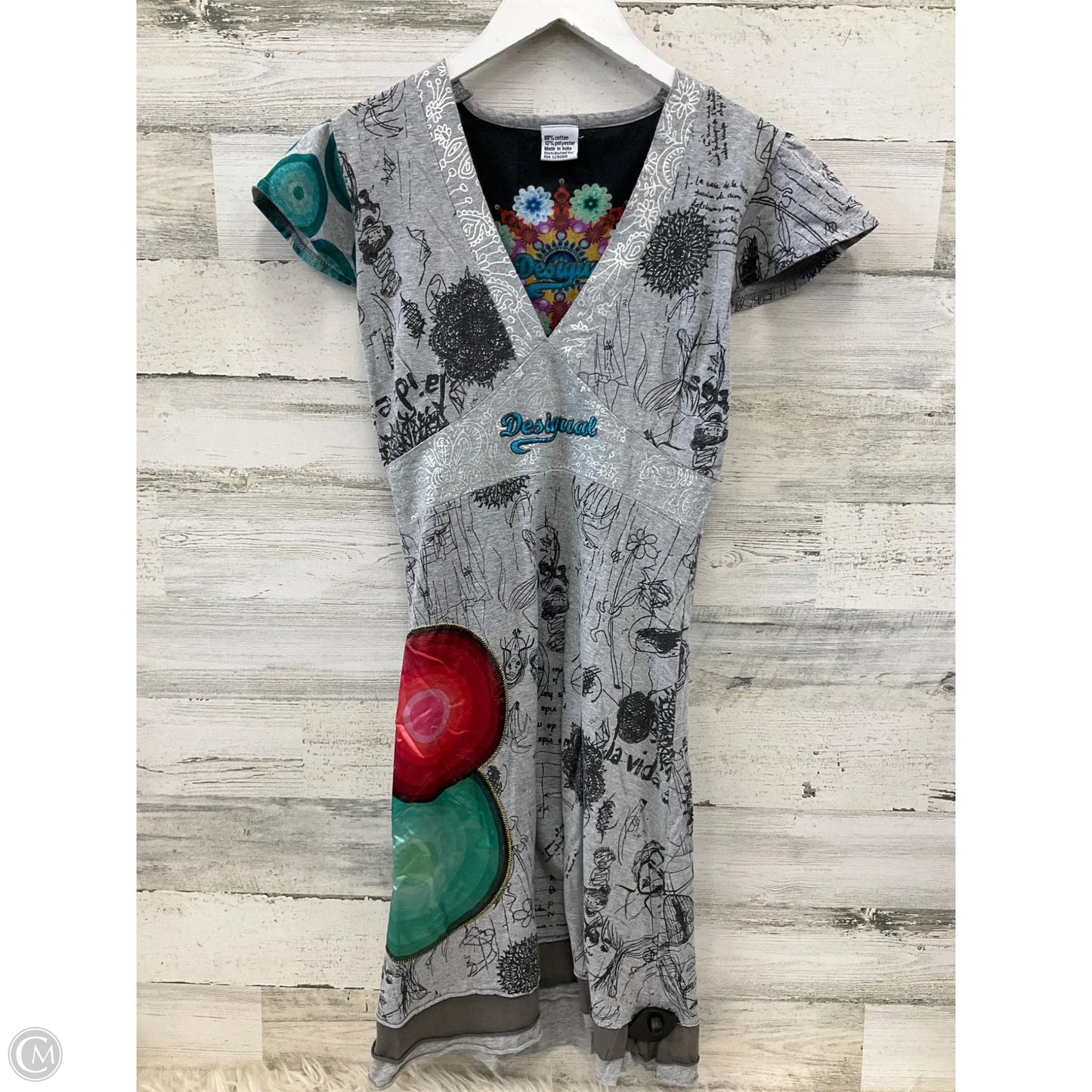 Dress Casual Midi By Desigual In Grey, Size: S
