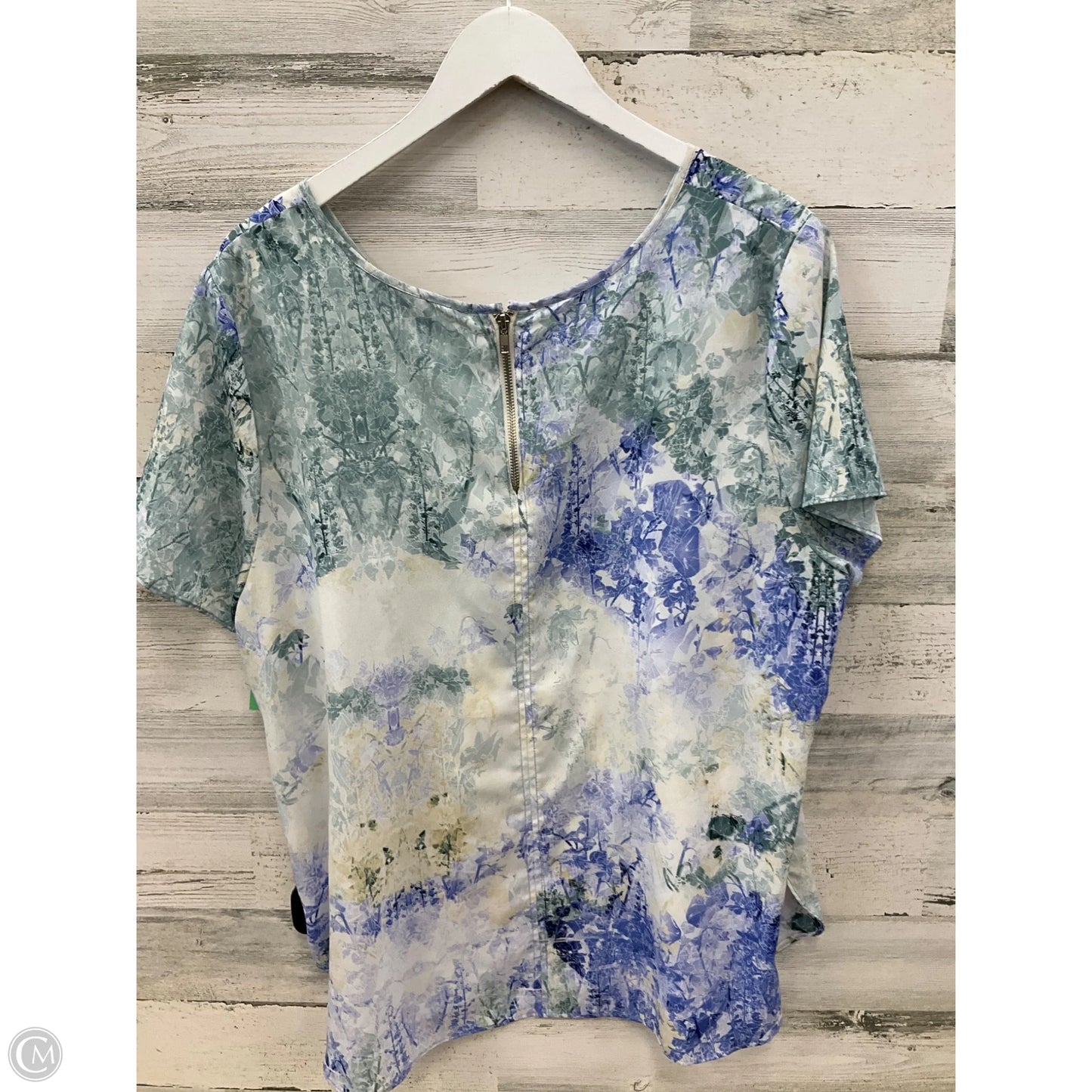 Top Short Sleeve By Charlie Jade In Green & Purple, Size: 2x