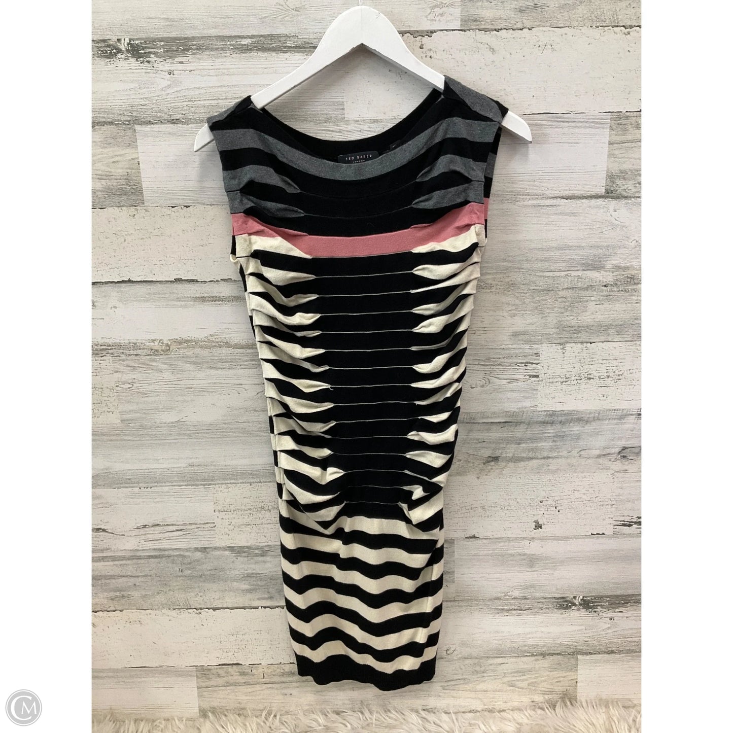 Dress Casual Short By Ted Baker In Black & Cream, Size: Xs