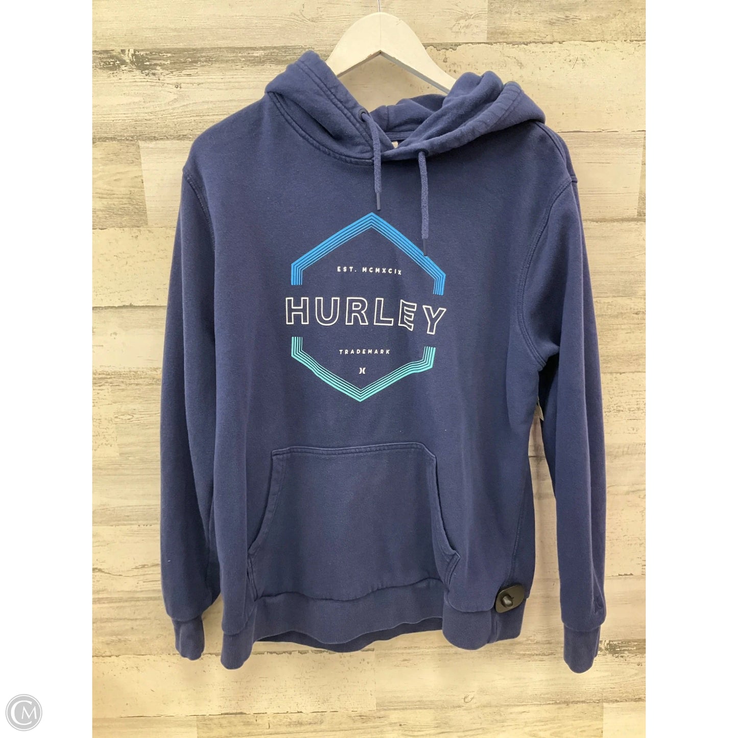 Athletic Sweatshirt Hoodie By Clothes Mentor In Navy, Size: L