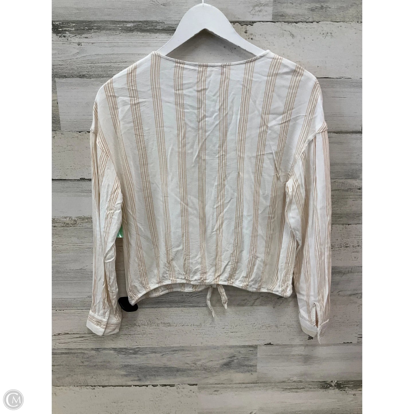 Top 3/4 Sleeve By Pink Rose In Cream & Tan, Size: M