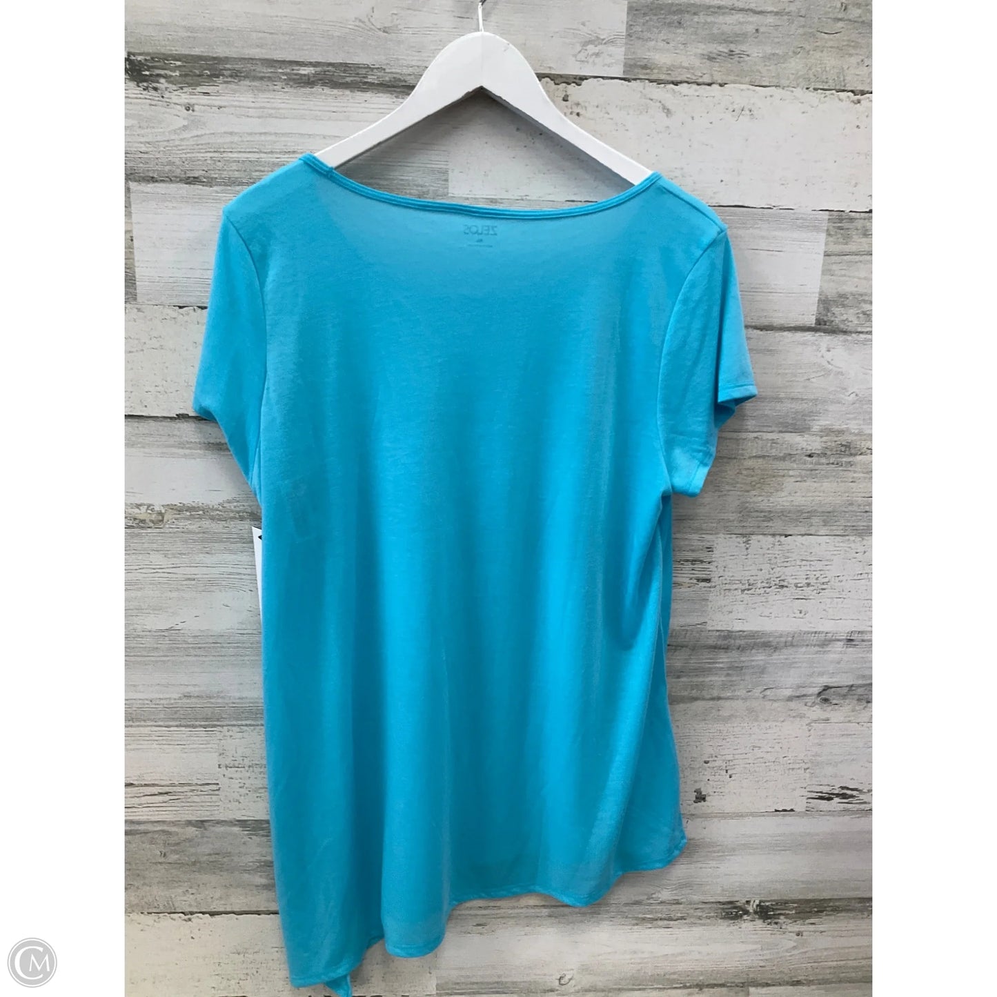 Athletic Top Short Sleeve By Zelos In Aqua, Size: Xl