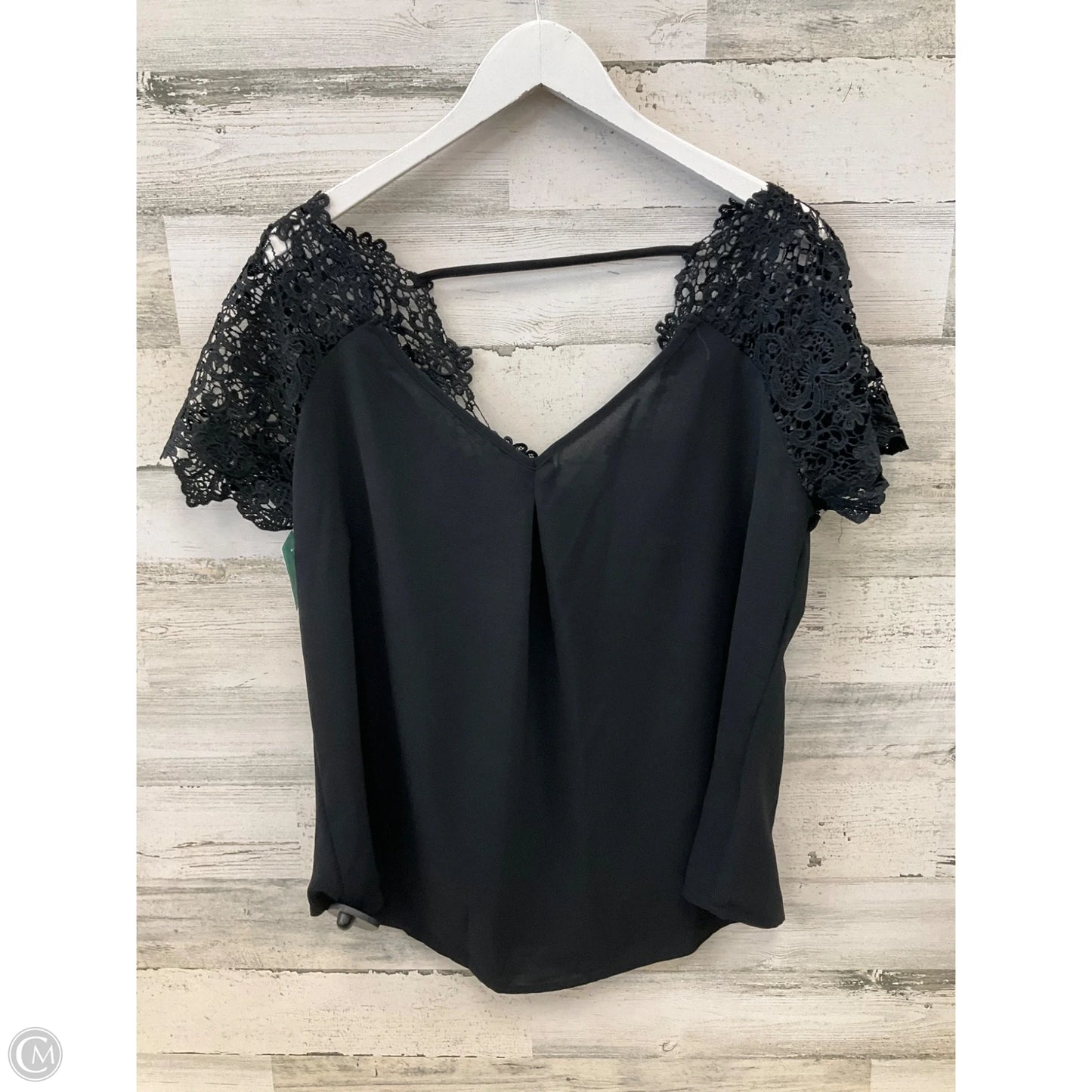 Top Short Sleeve By Shein In Black, Size: 1x