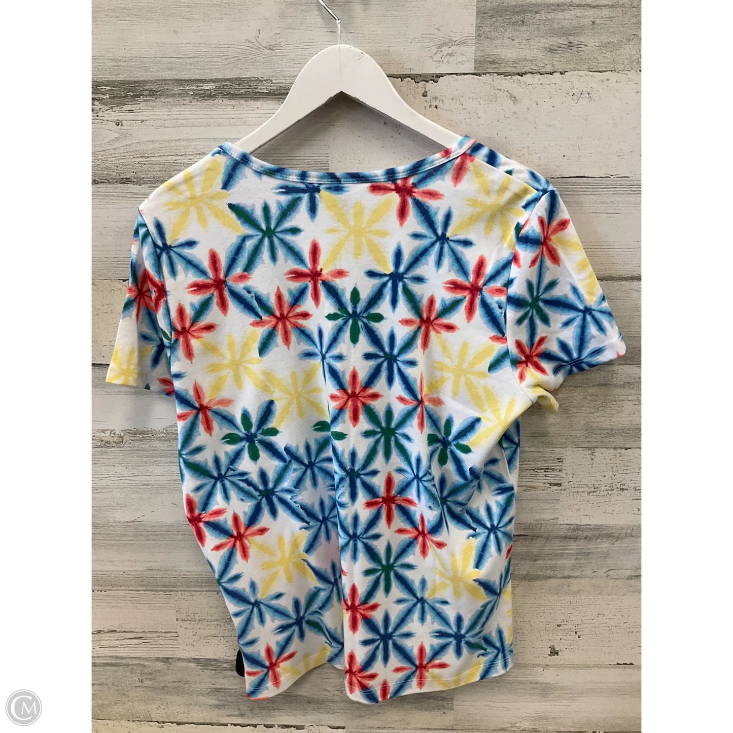 Top Short Sleeve By Karen Scott In Multi-colored, Size: L