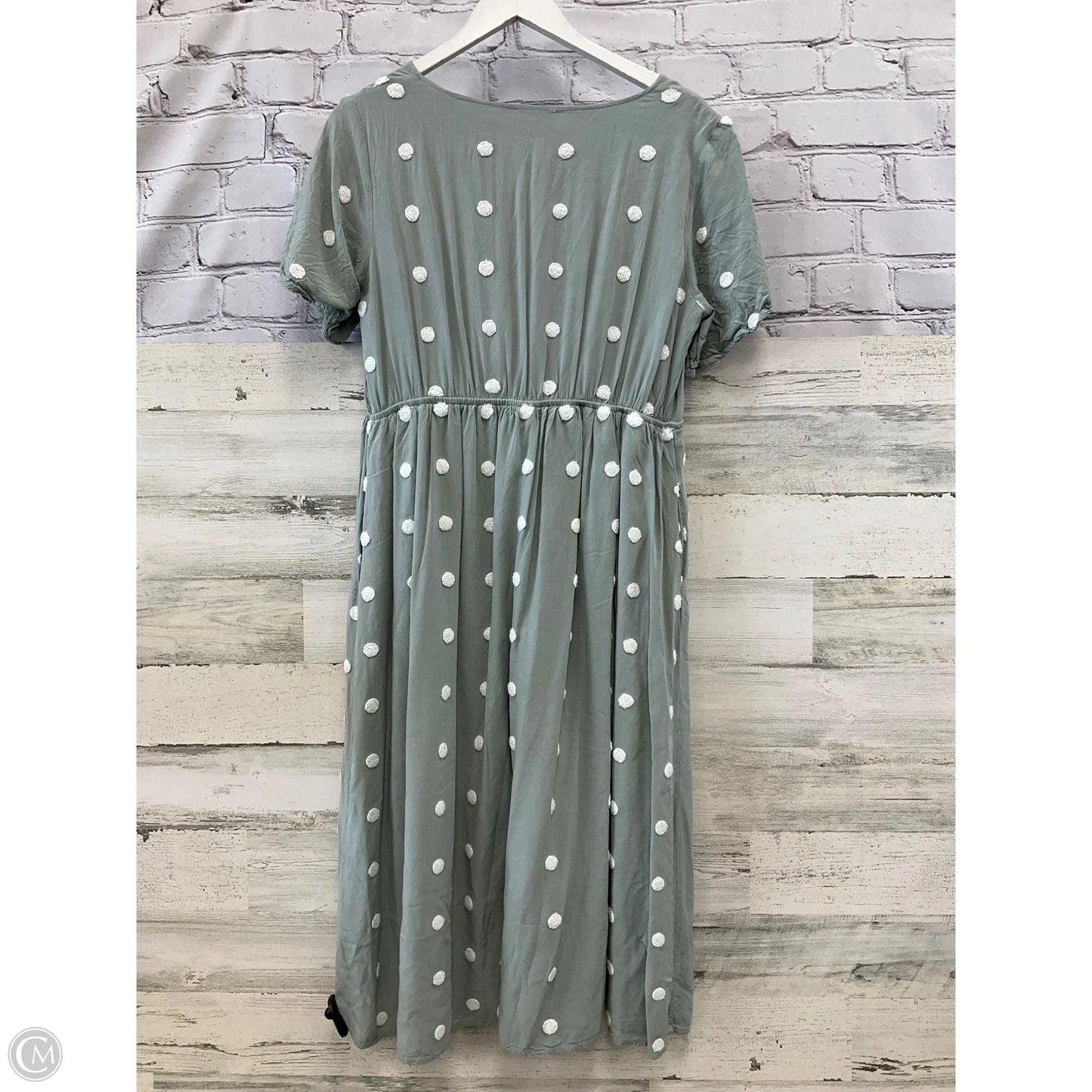 Dress Casual Midi By Bohme In Green & White, Size: M