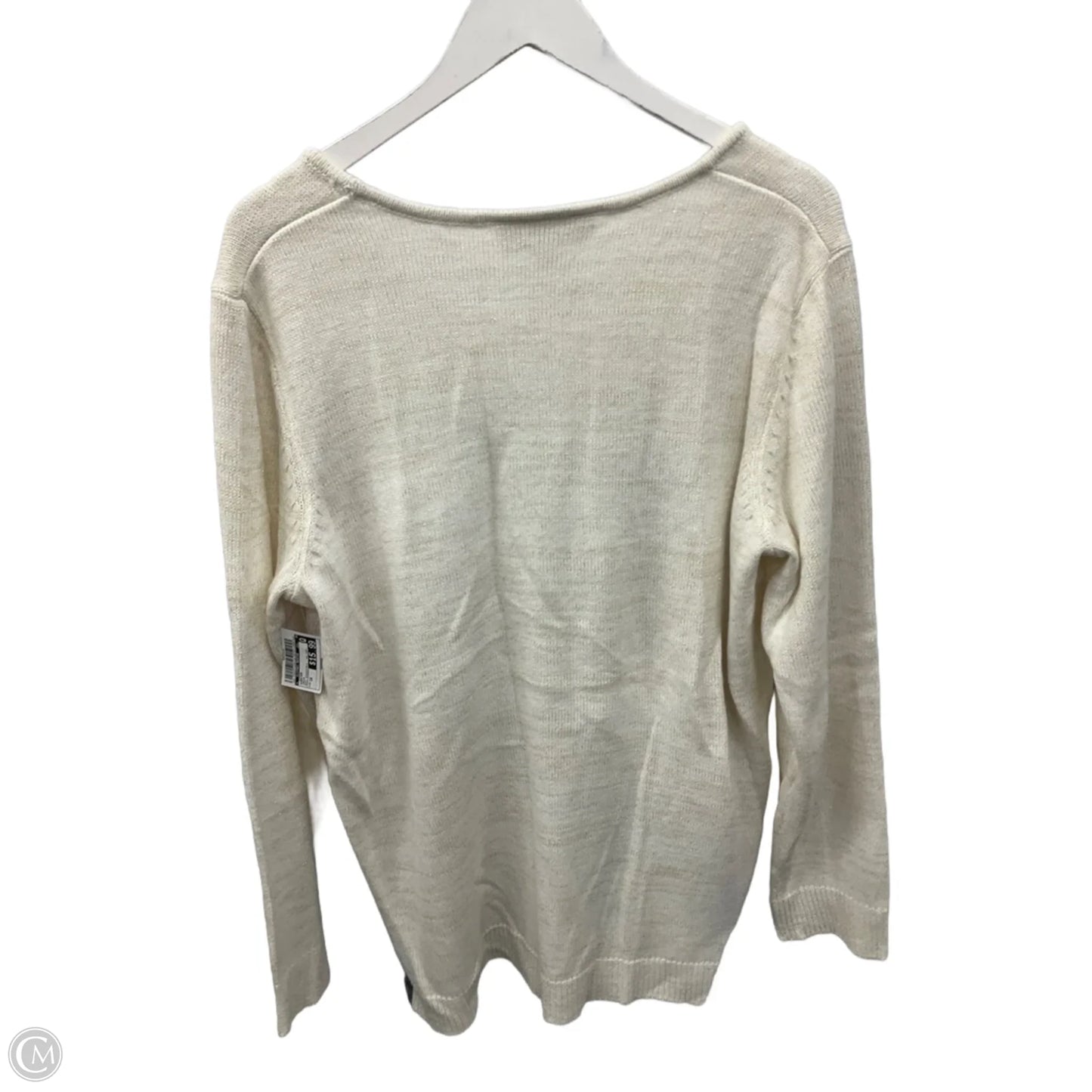 Sweater By Clothes Mentor In Cream, Size: 1x