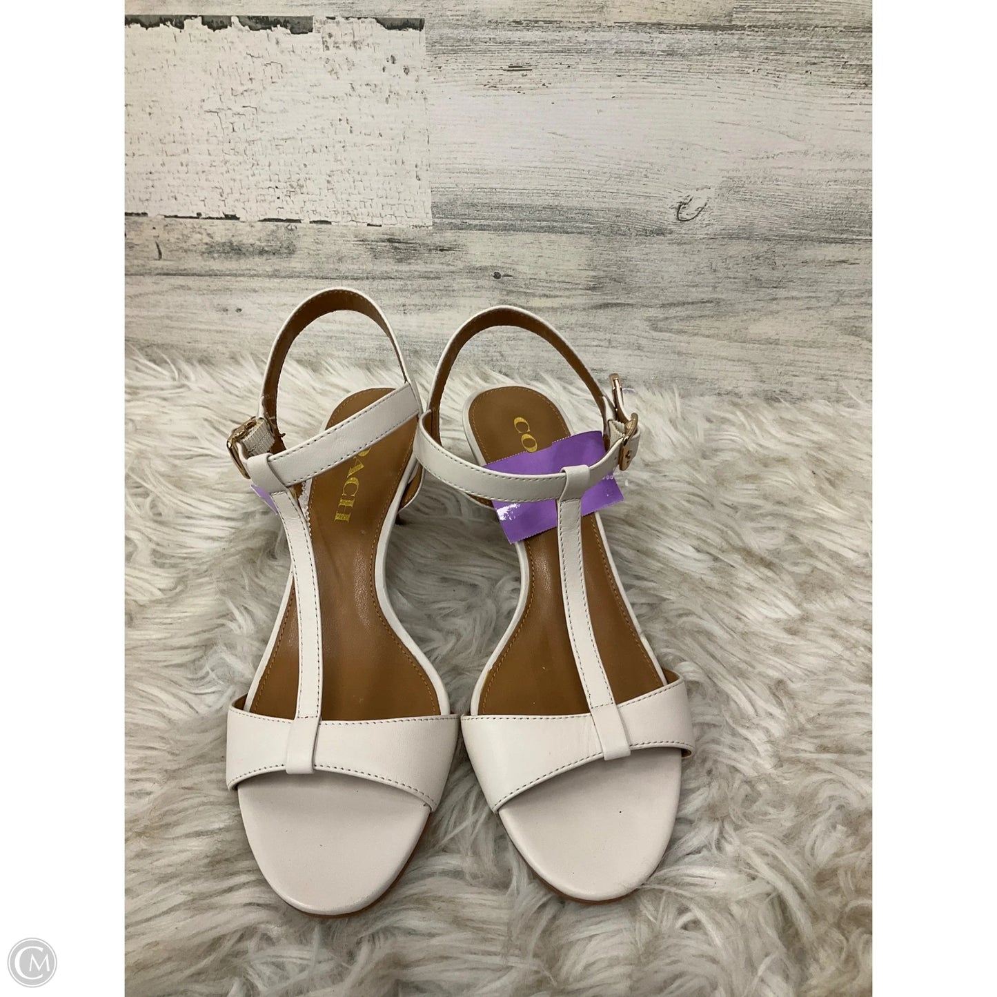 Sandals Designer By Coach In Cream, Size: 6
