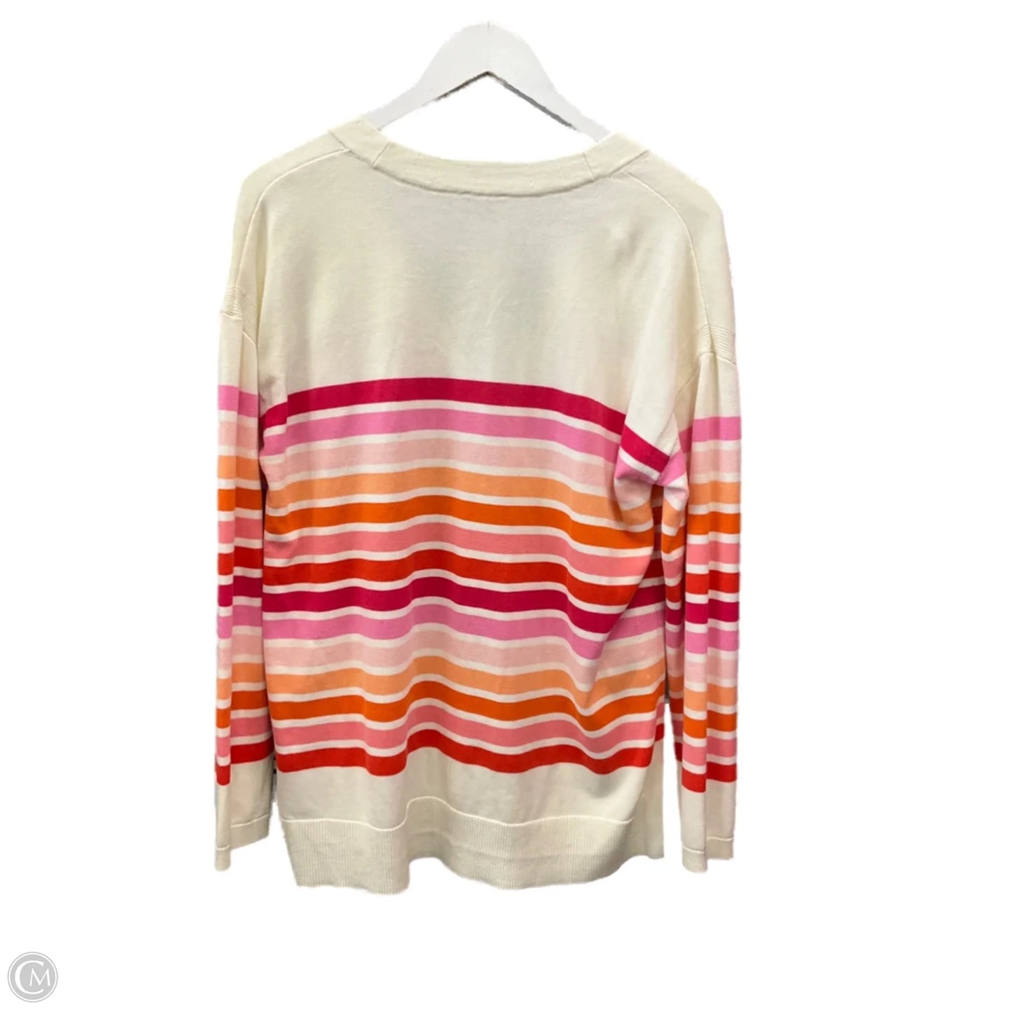 Cardigan By Talbots In Striped Pattern, Size: L