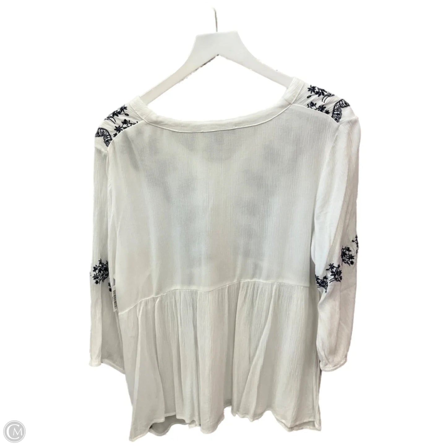 Top 3/4 Sleeve By Romans In White, Size: L