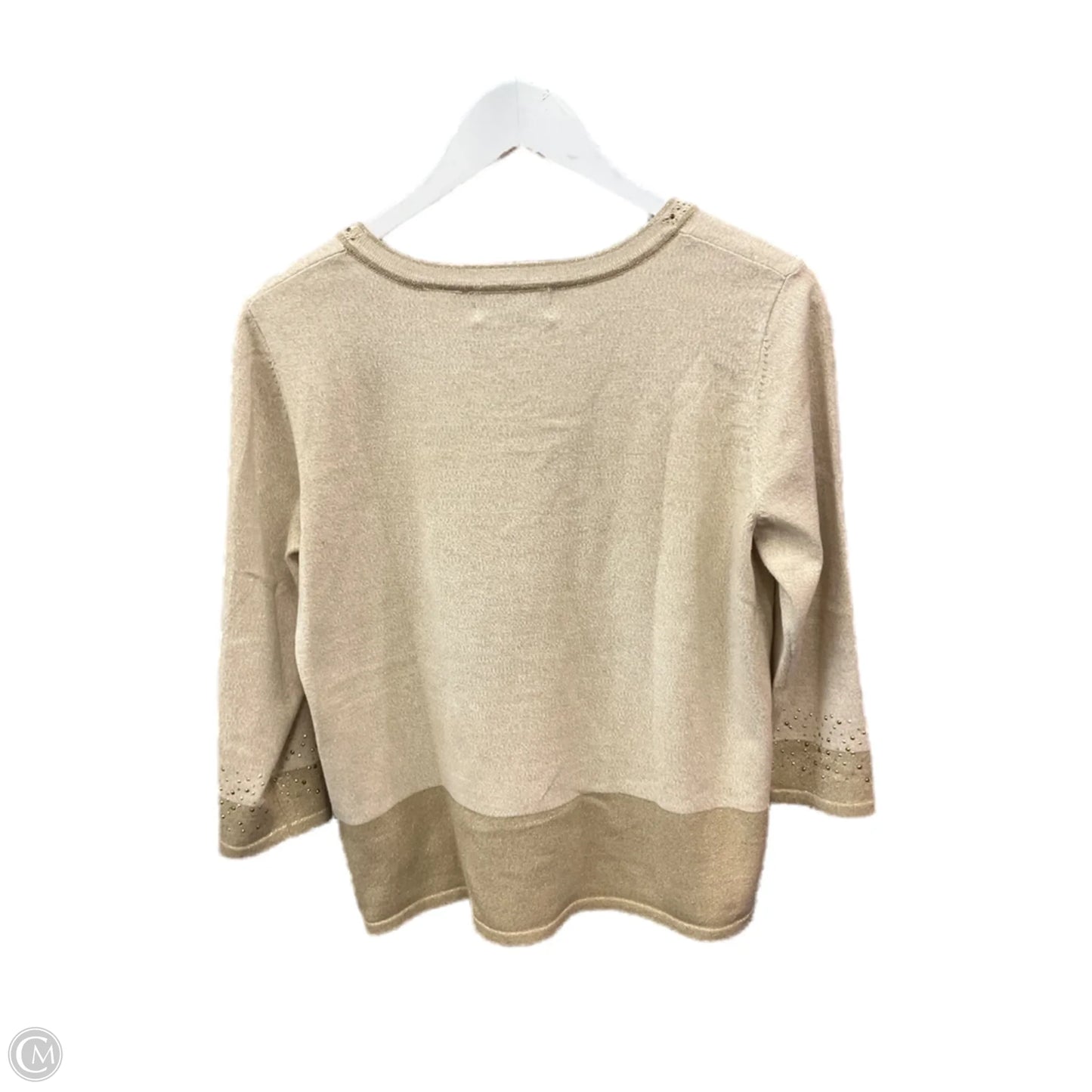 Top 3/4 Sleeve By Alfred Dunner In Beige, Size: Mp