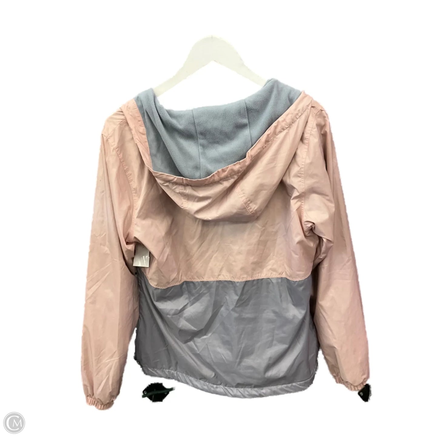 Jacket Windbreaker By Columbia In Grey & Pink, Size: S
