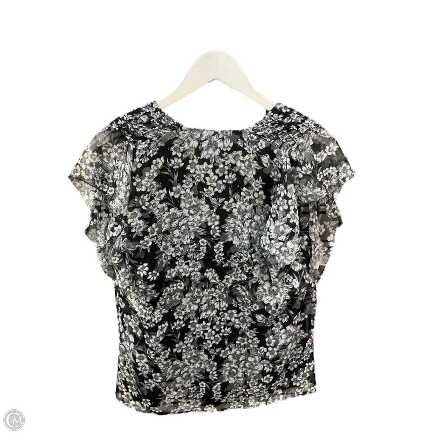 Blouse Short Sleeve By White House Black Market In Floral Print, Size: Xxs