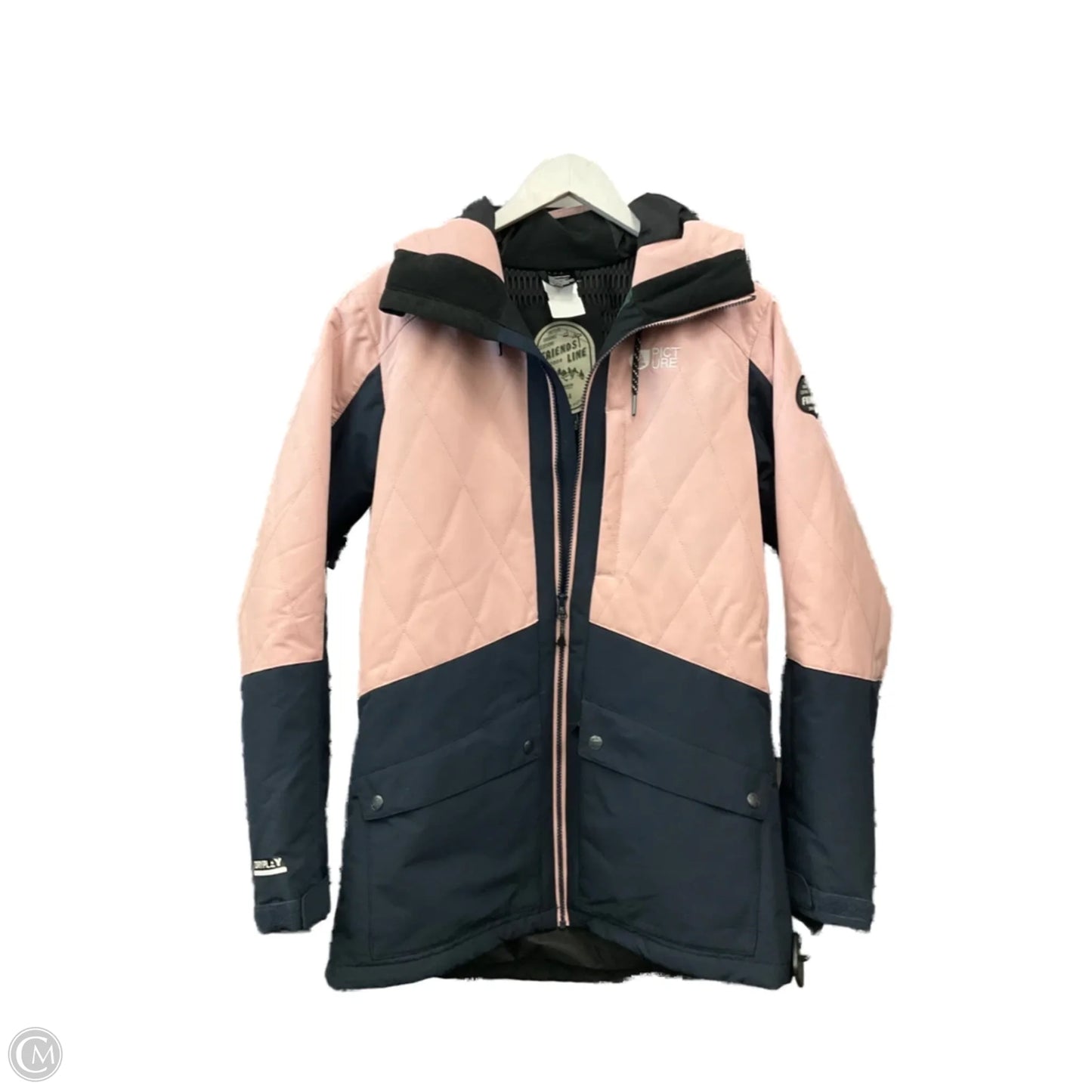 Coat Parka By Clothes Mentor In Blue & Pink, Size: L