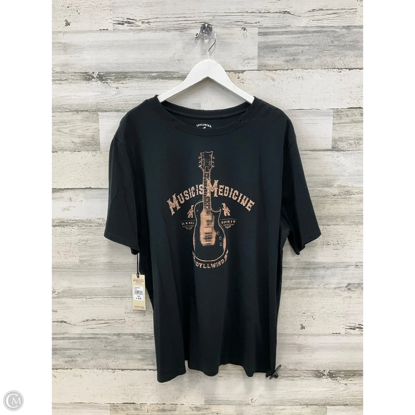 Top Short Sleeve By Clothes Mentor In Black, Size: Xxl