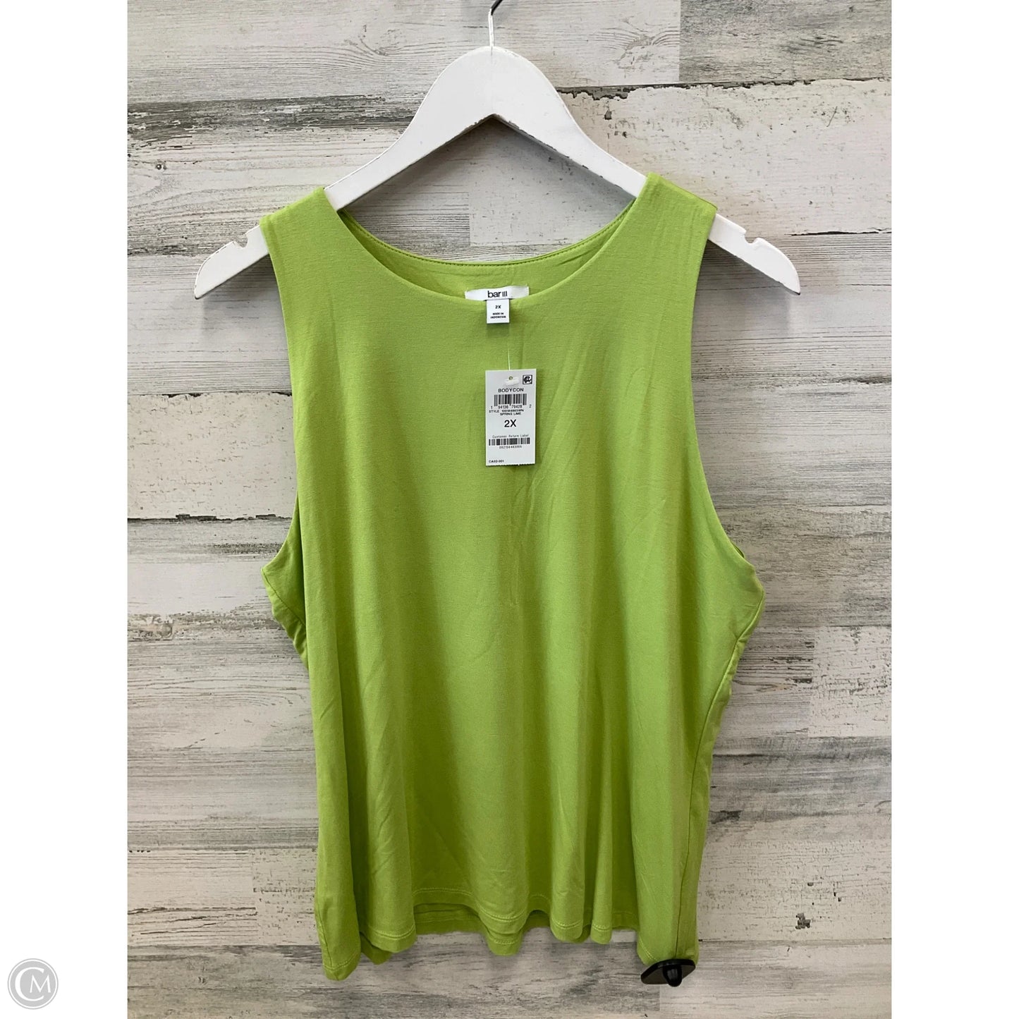Top Sleeveless By Bar Iii In Green, Size: 2x