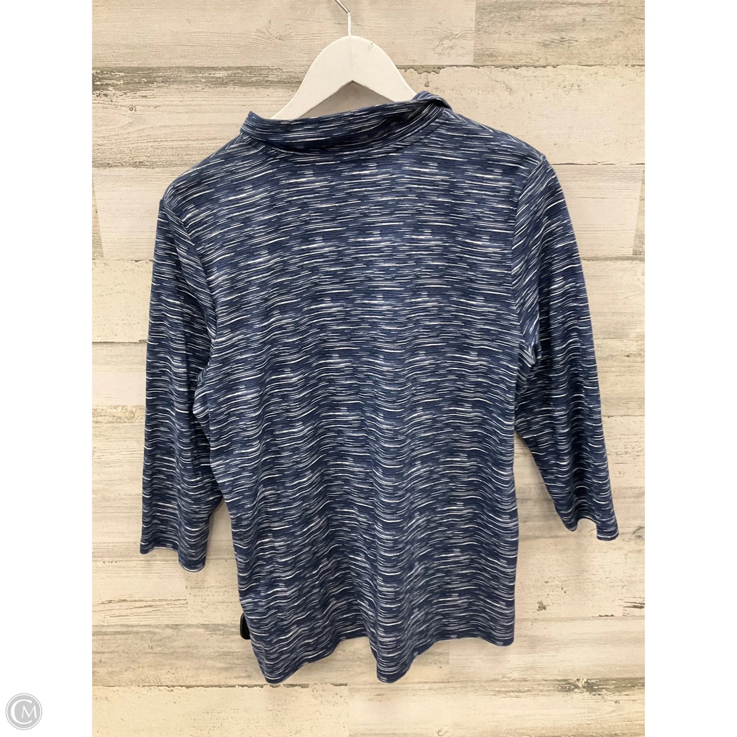 Top 3/4 Sleeve By Karen Scott In Blue, Size: L