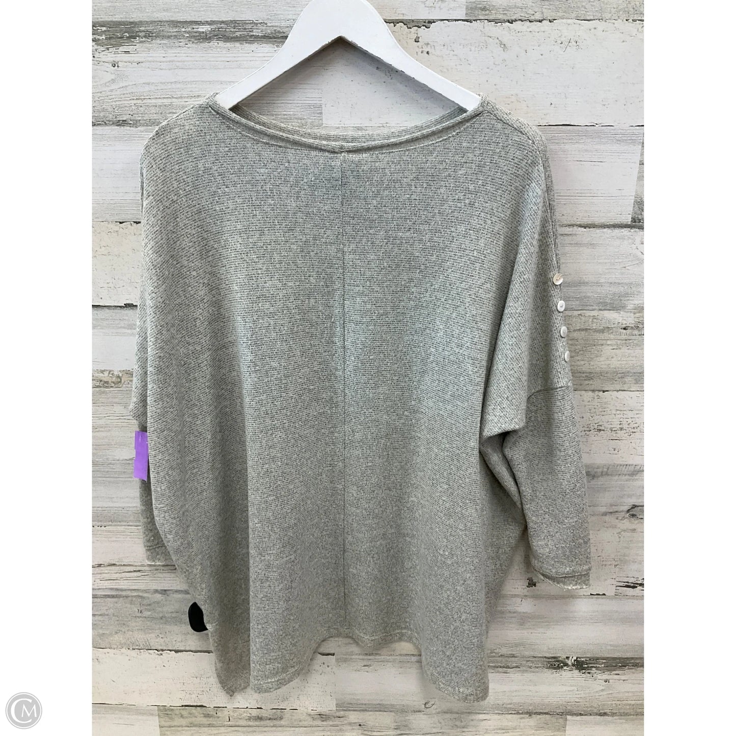 Top 3/4 Sleeve By Clara Sun Woo In Grey, Size: S
