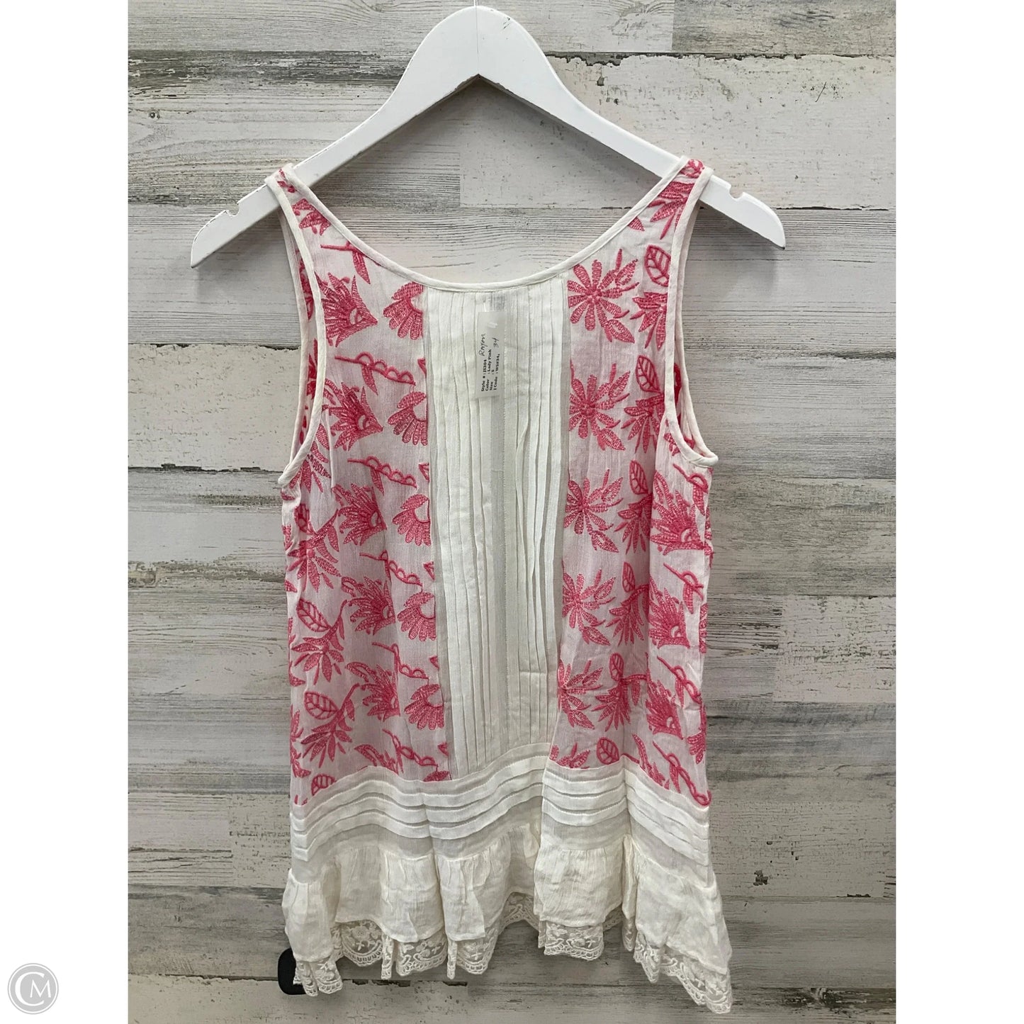 Top Sleeveless By Clothes Mentor In Pink & White, Size: S