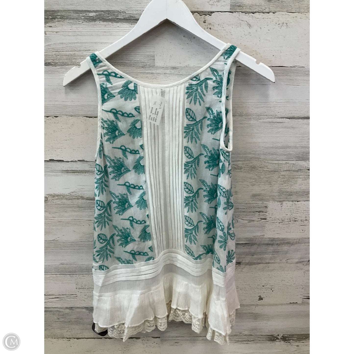 Top Sleeveless By Clothes Mentor In Green & White, Size: S