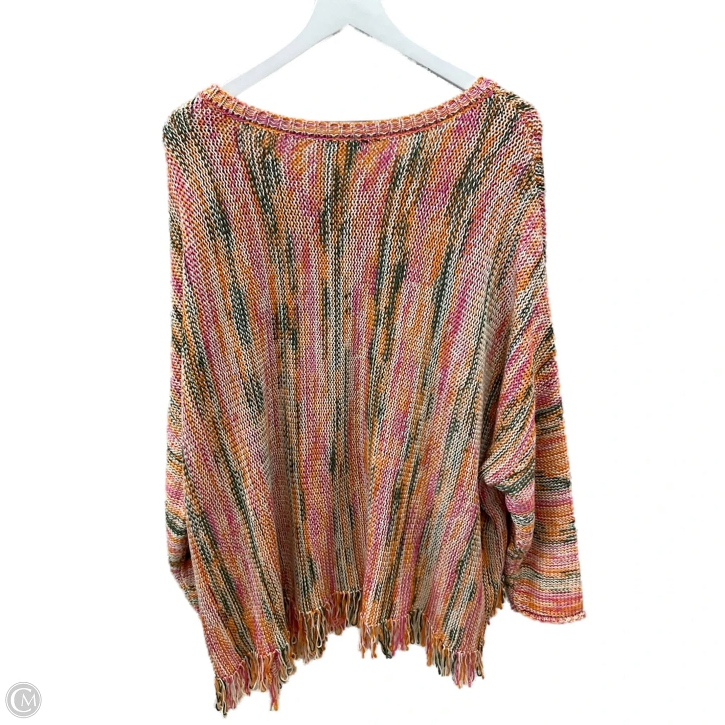 Top 3/4 Sleeve By Clothes Mentor In Orange & Pink, Size: 2x