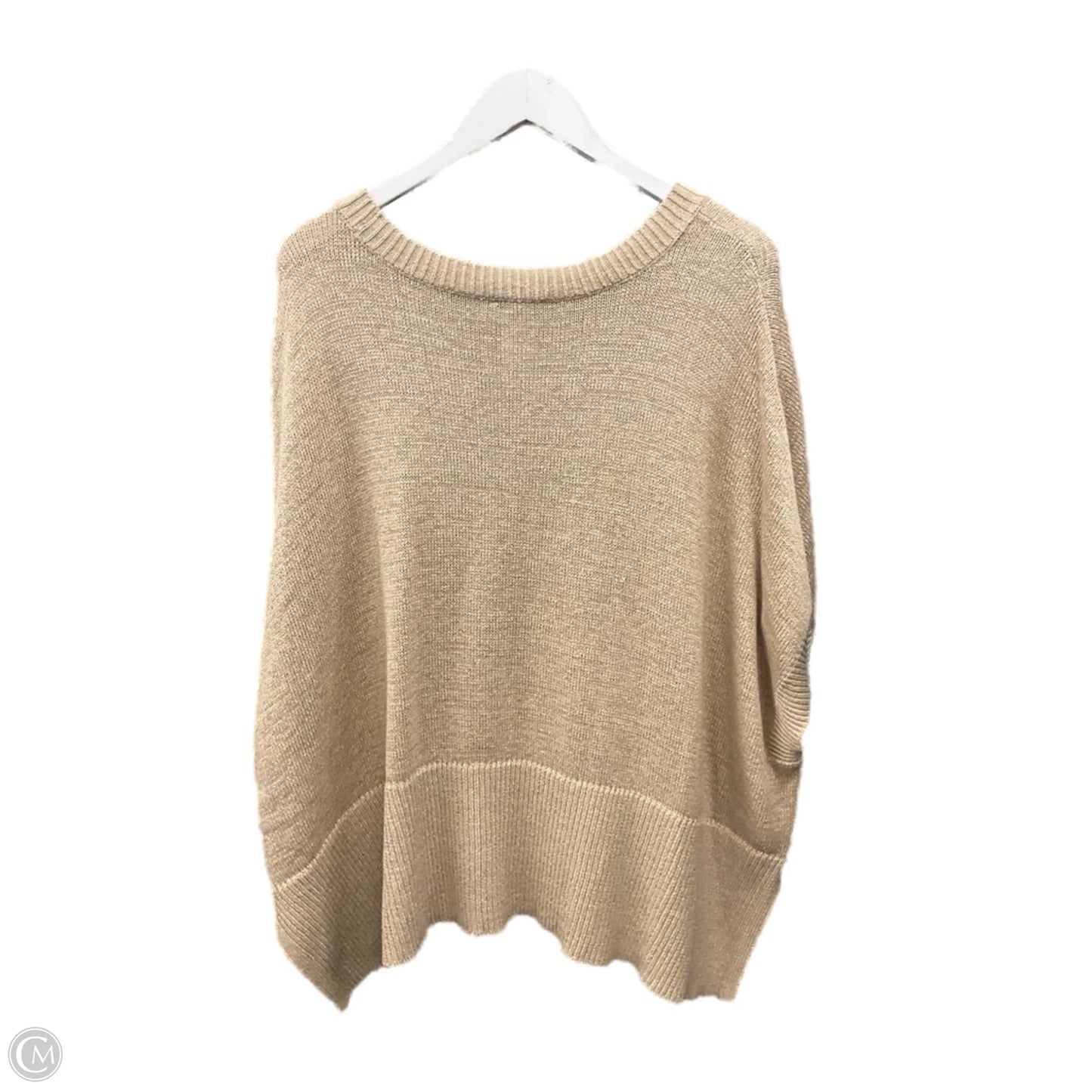 Sweater Short Sleeve By Chicos In Tan, Size: M