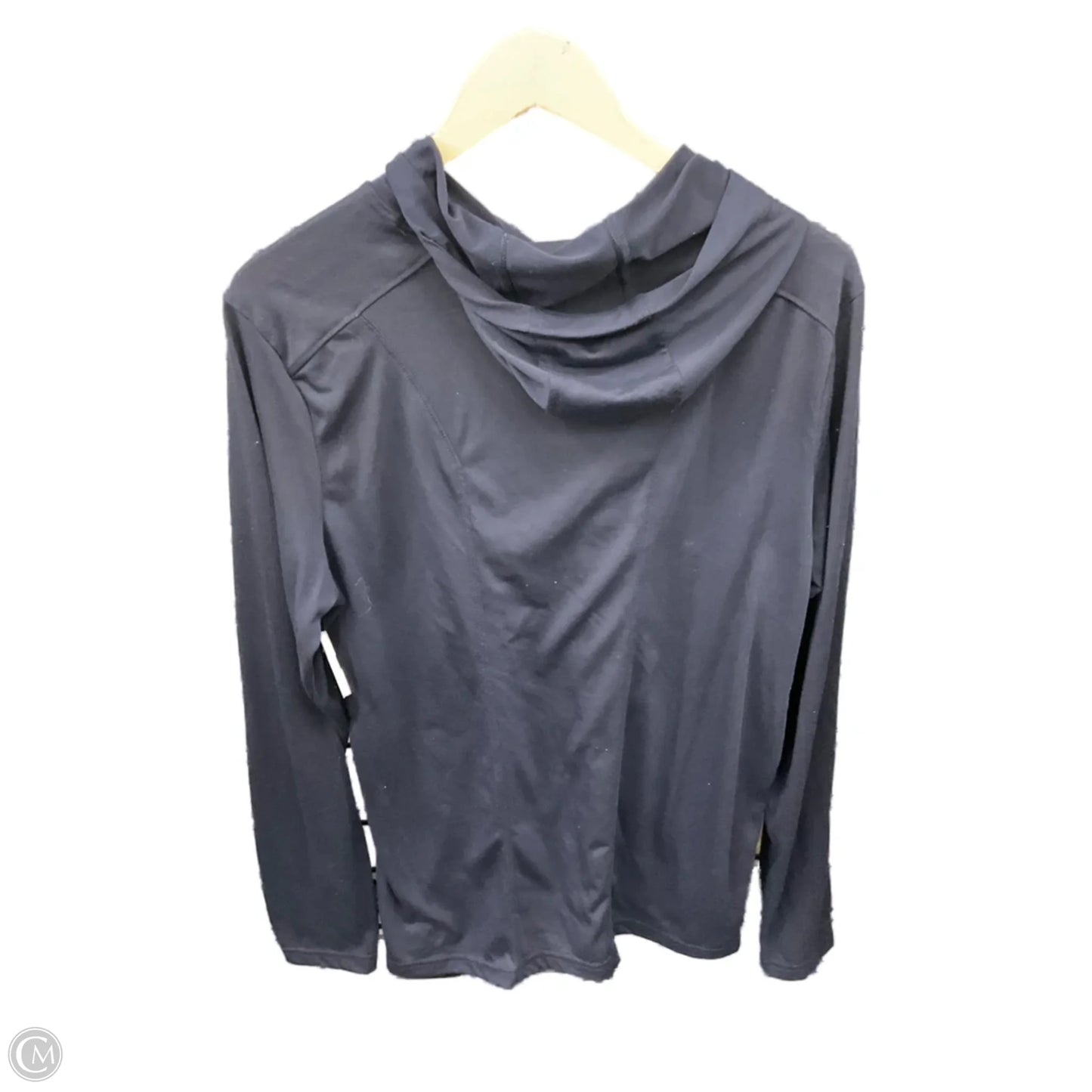 Athletic Top Long Sleeve Hoodie By Under Armour In Navy, Size: M