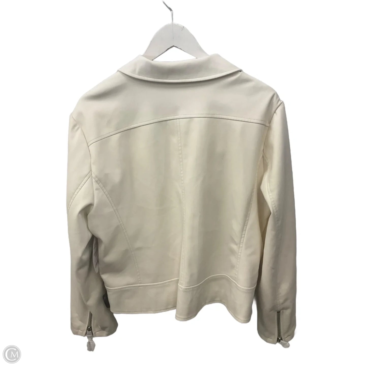 Jacket Moto By Scoop In Ivory, Size: 3x
