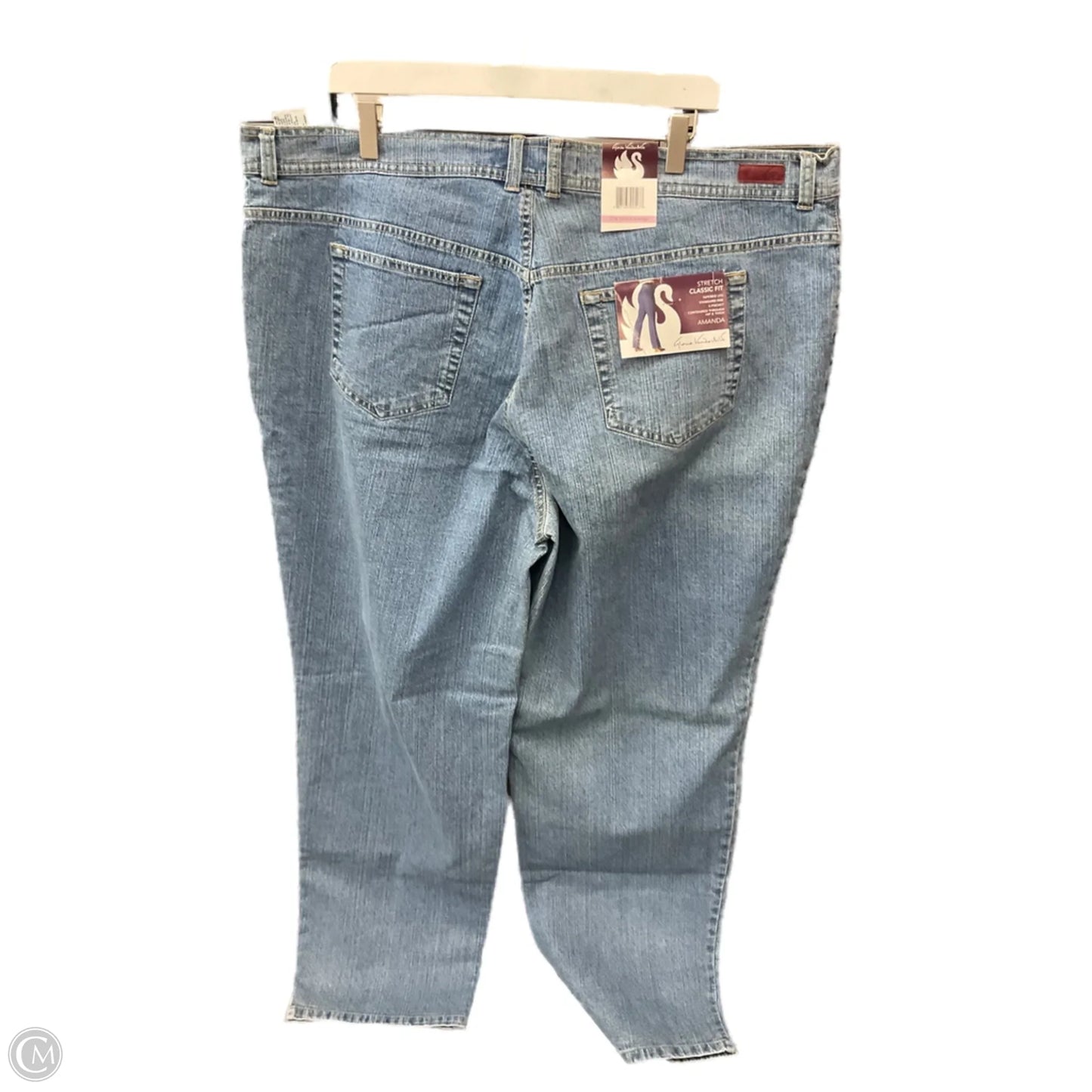 Jeans Straight By Gloria Vanderbilt In Blue Denim, Size: 22