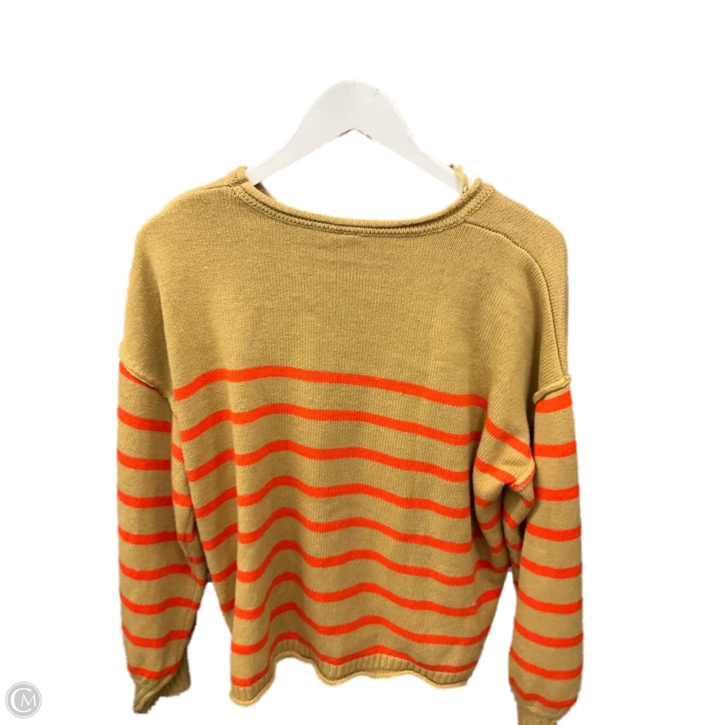 Sweater By Wishlist In Orange & Tan, Size: L