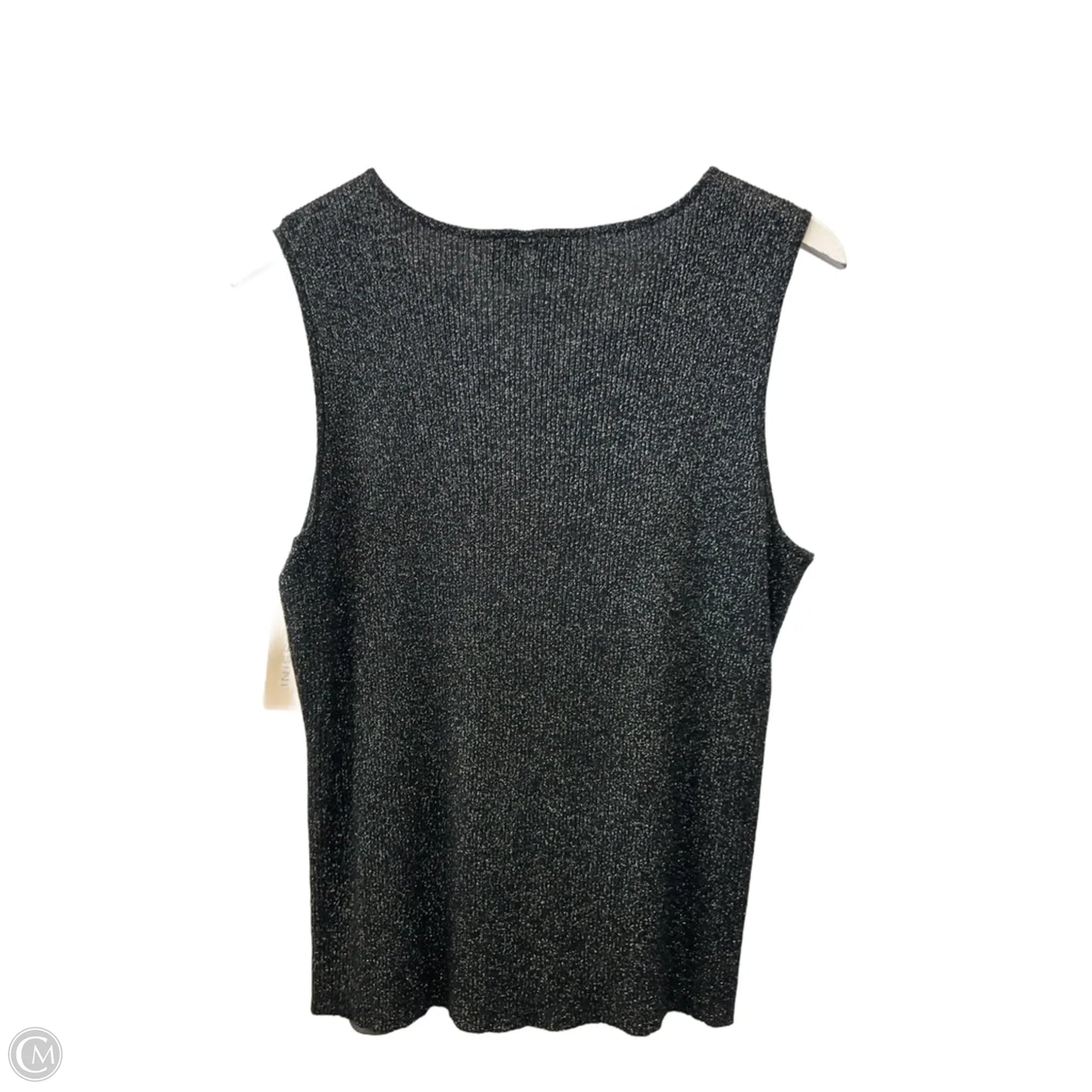 Top Sleeveless By Massini In Black & Silver, Size: Xl