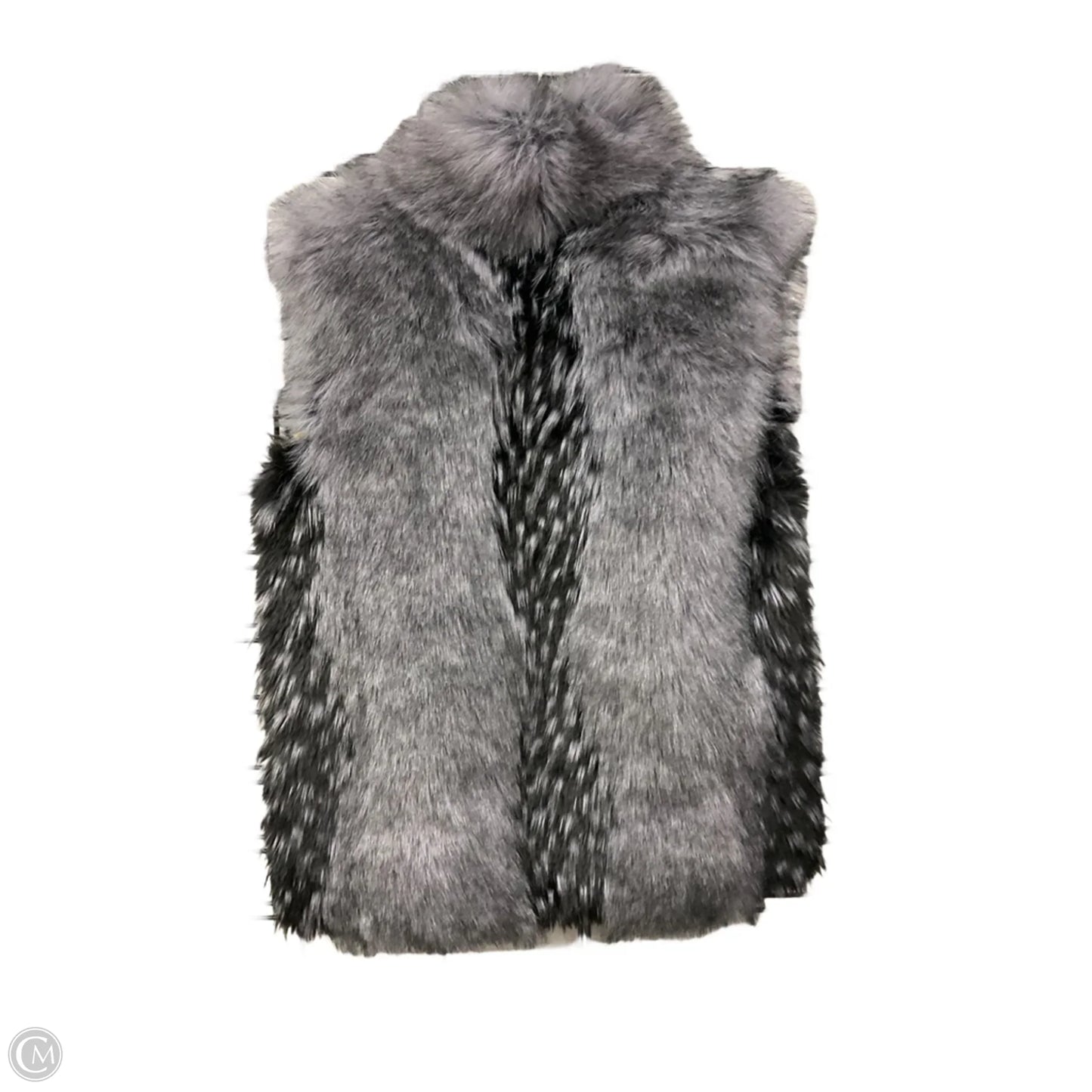 Vest Faux Fur & Sherpa By Cma In Black & Silver, Size: S