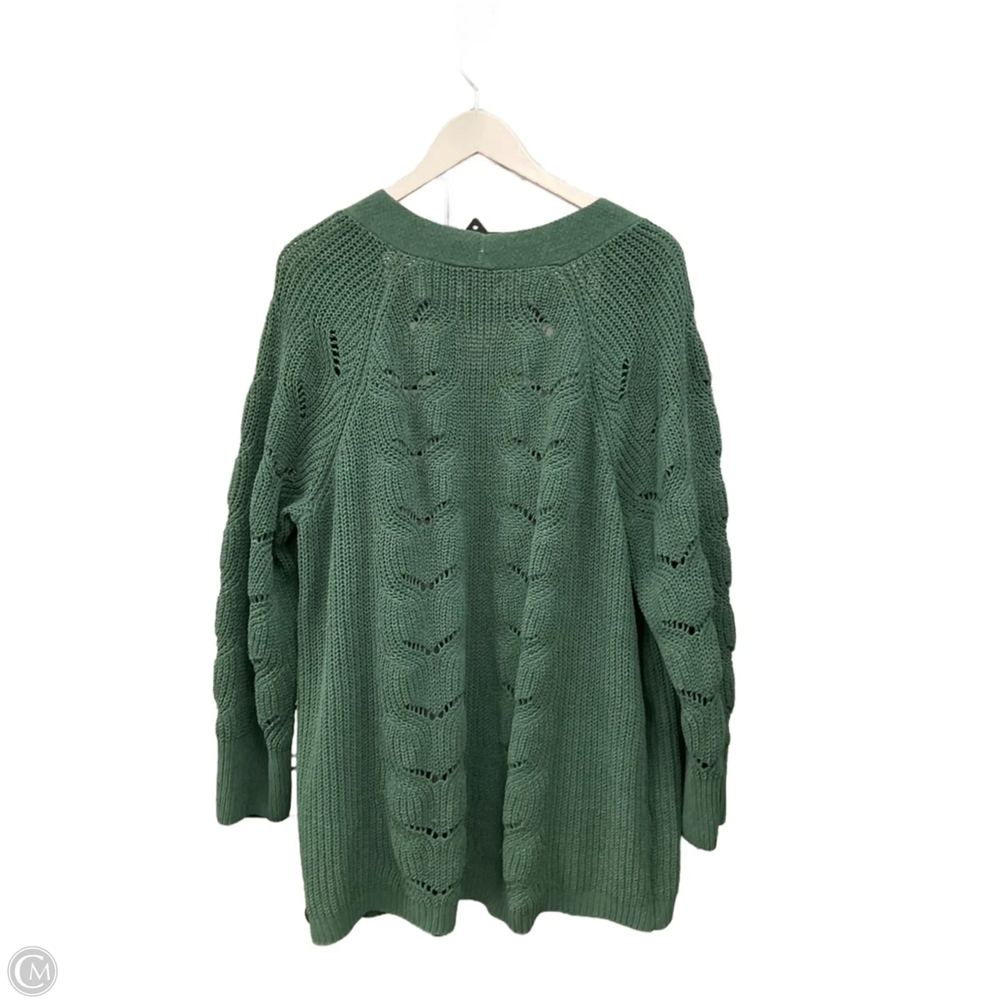 Sweater Cardigan By Maurices In Green, Size: 1x