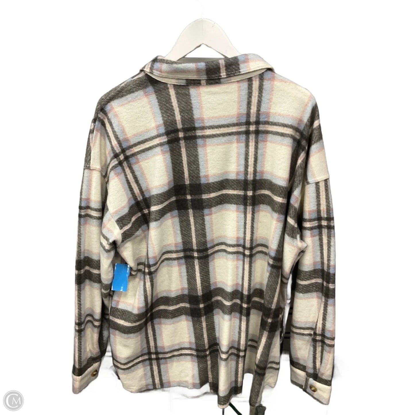 Top Long Sleeve By Maurices In Grey & White, Size: Xxl