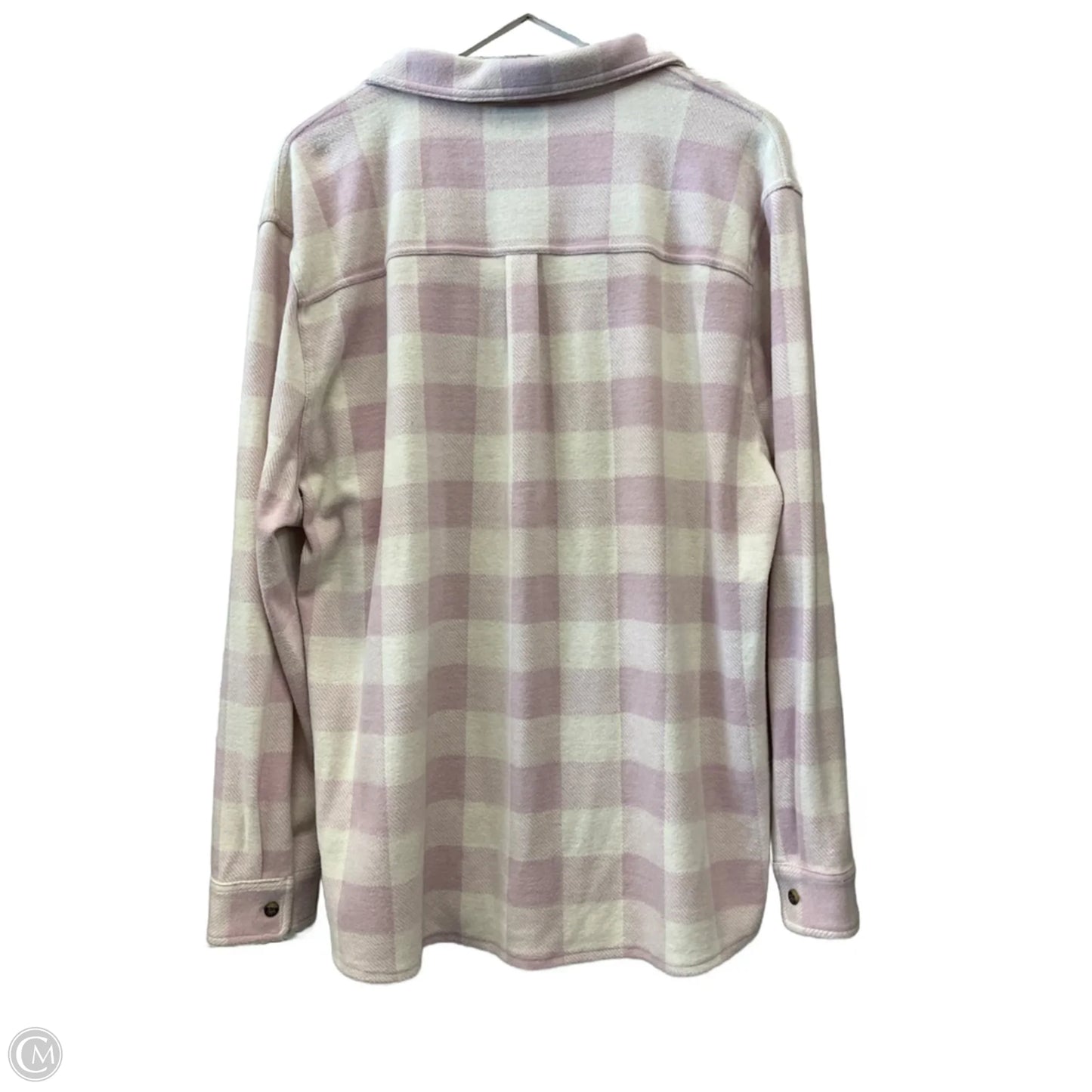 Top Long Sleeve By Zero Xposure In Pink & White, Size: Xxl