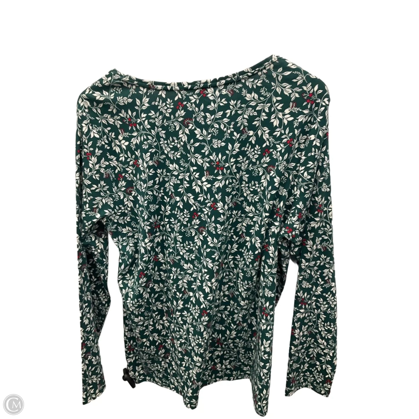 Top Long Sleeve By Croft And Barrow In Green & Red, Size: Xl