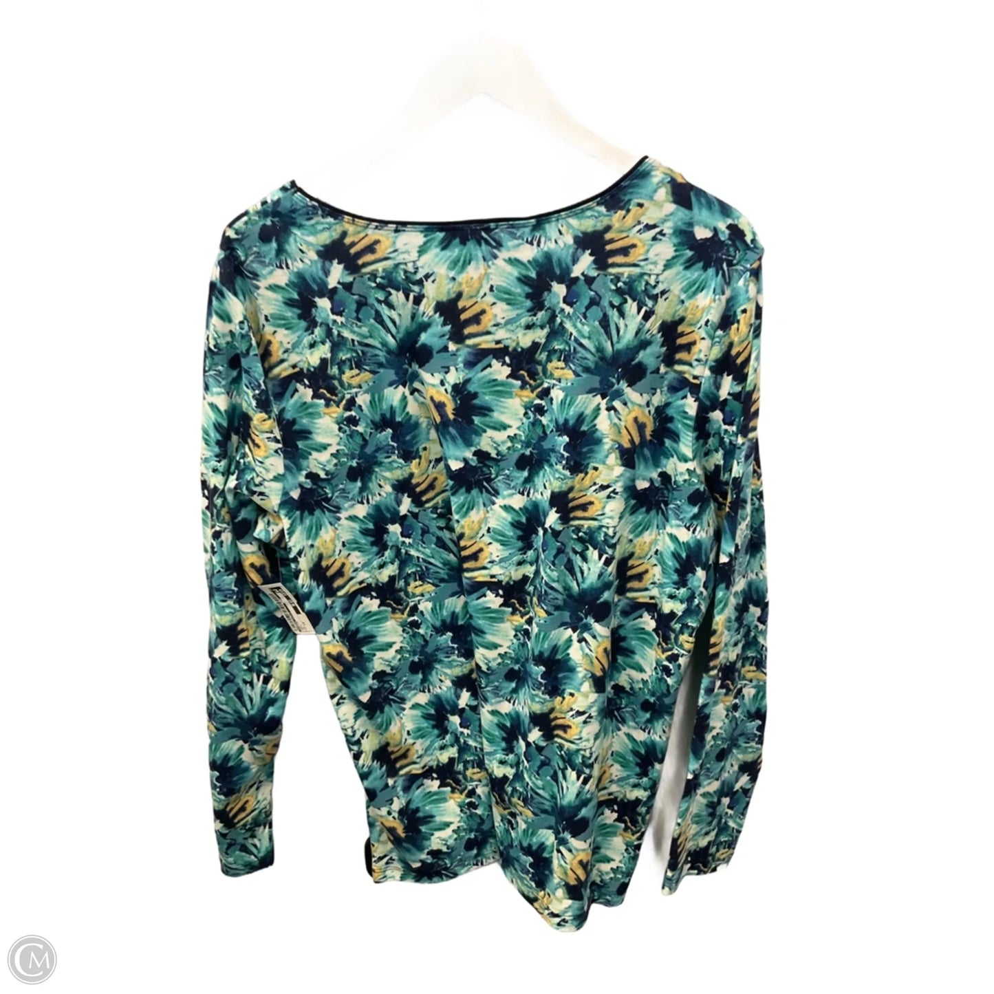 Top Long Sleeve By Karen Scott In Aqua, Size: 1x