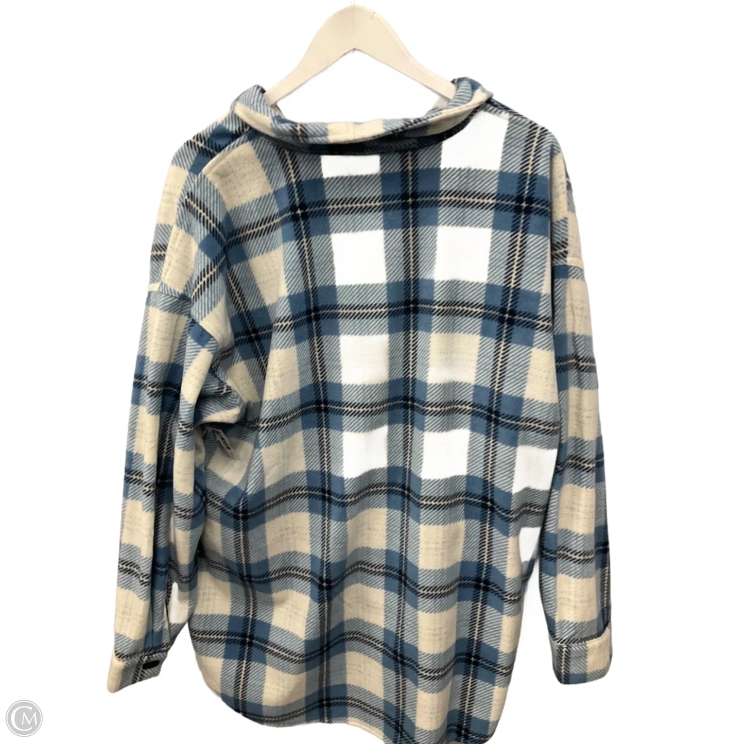 Jacket Shirt By Maurices In Blue & White, Size: Xxl