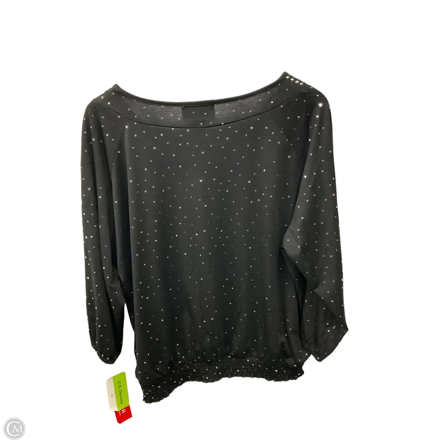 Top 3/4 Sleeve By Clothes Mentor In Black & Silver, Size: 1x