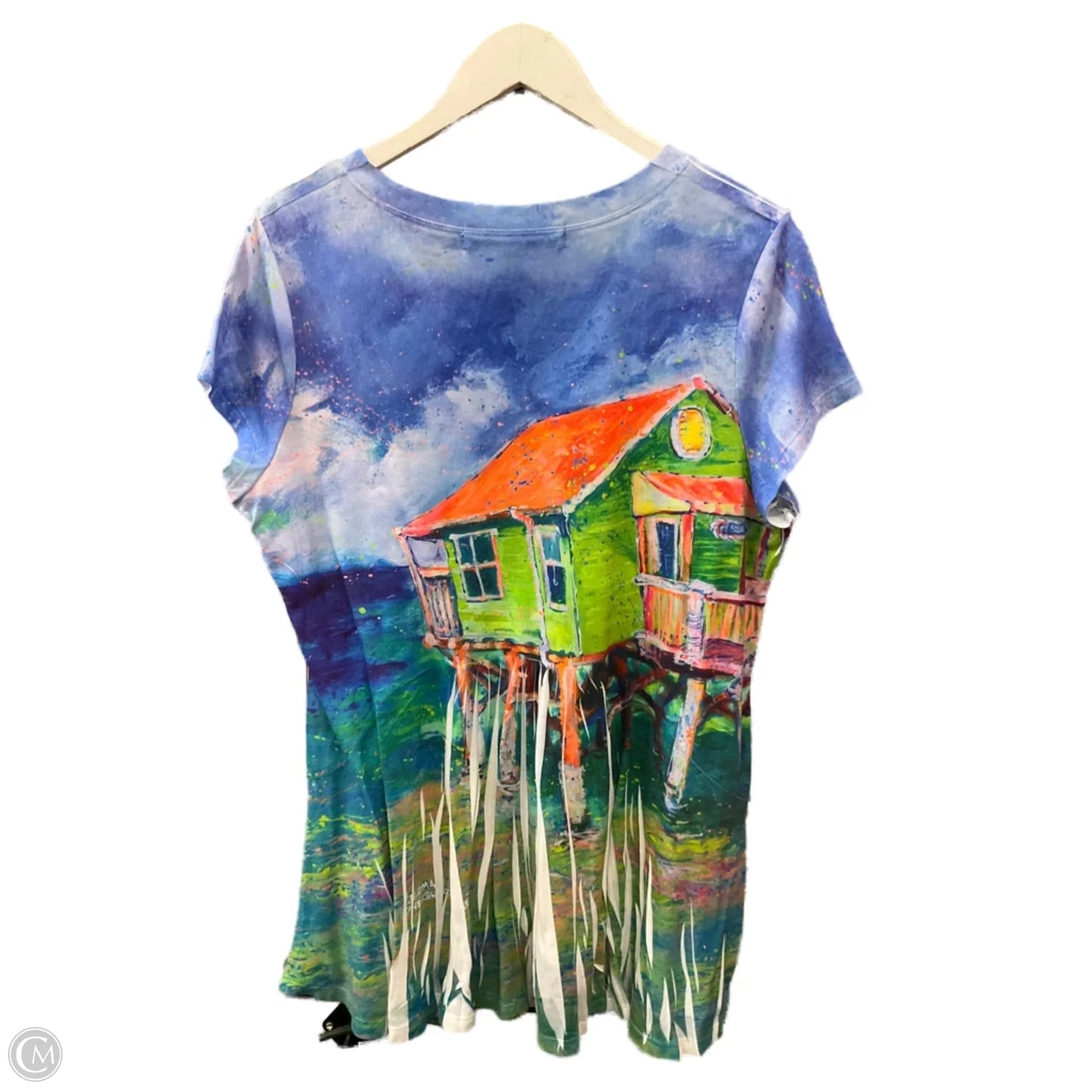 Top Sleeveless By Leoma Lovegrove In Blue, Size: L