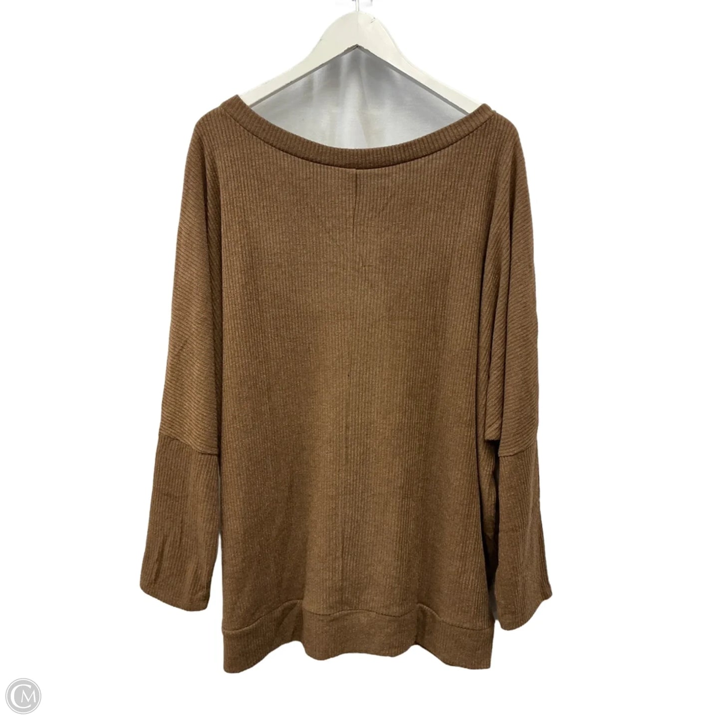 Top Long Sleeve By Dear Scarlett In Brown, Size: 2x