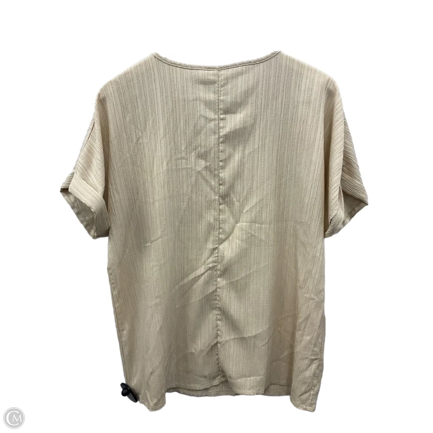 Top Short Sleeve By Clothes Mentor In Cream, Size: L
